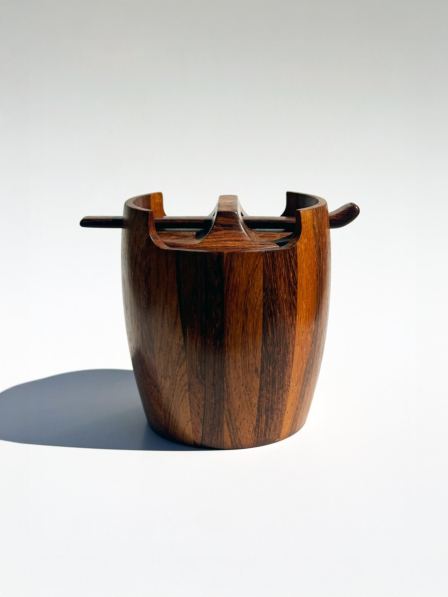 1960s Tobacco Jar by Jean Gillon for Italma Wood Art in solid rosewood