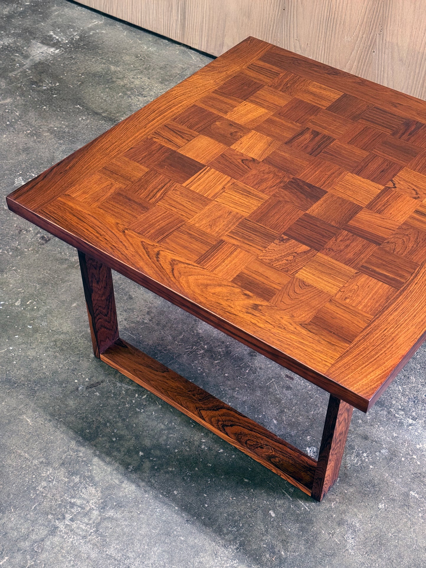 1960s Parquetry Coffee Table Square by Poul Cadovius for France and Son in rosewood