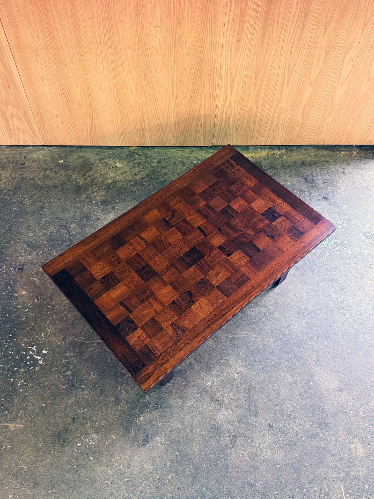 1960s parquetry coffee table rectangular by Poul Cadovius for France and Son in rosewood