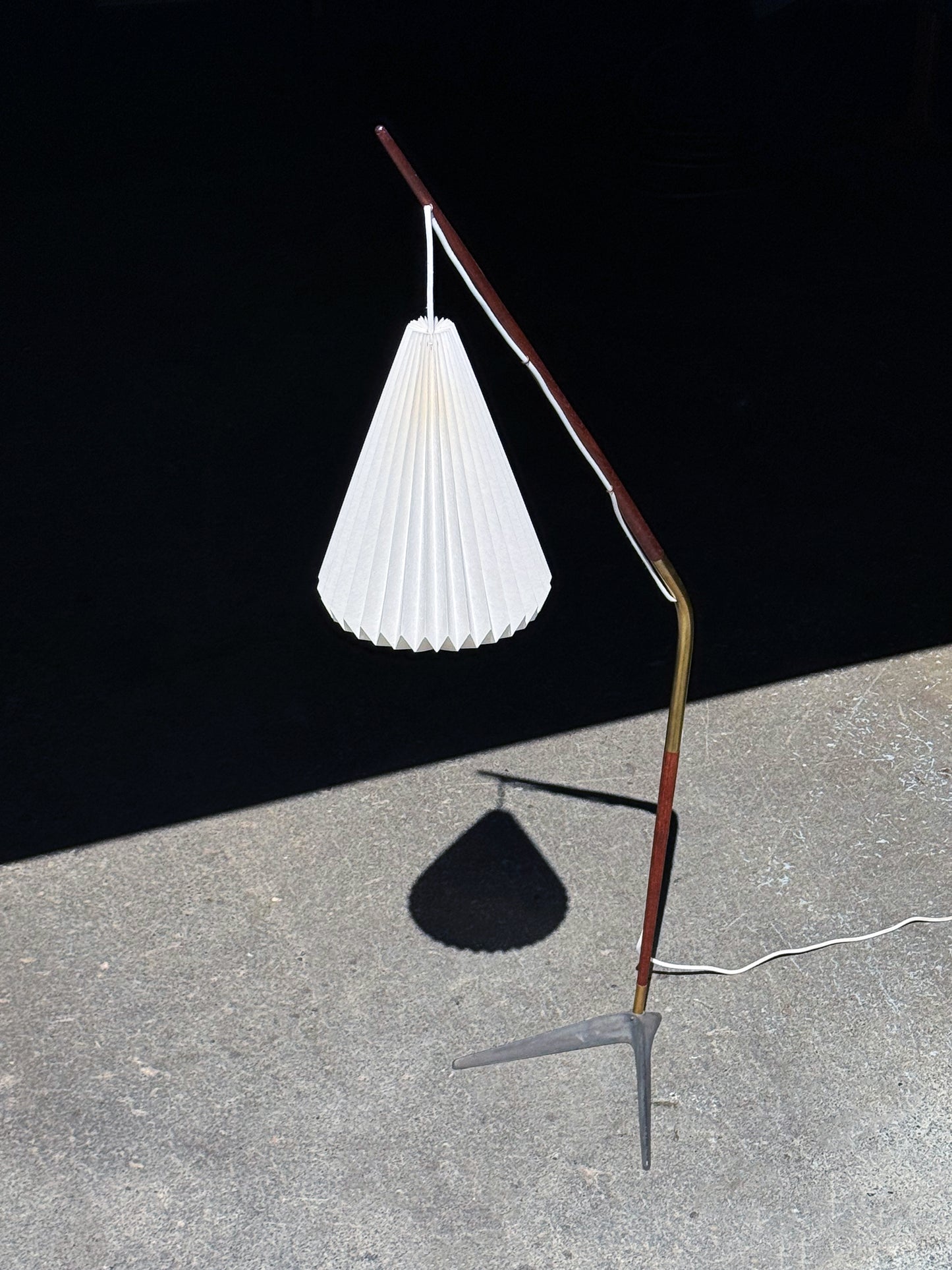 1960s "Fishing Pole" Floor Lamp by Svend Aage Holm-Sørensen in teak and brass