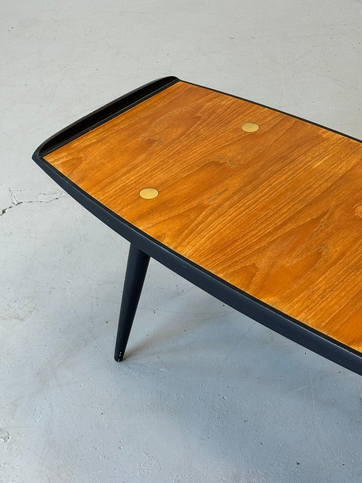 1950s Erik Gustafsson Model 311 Teak and Brass Coffee Table for Treman, Sweden.