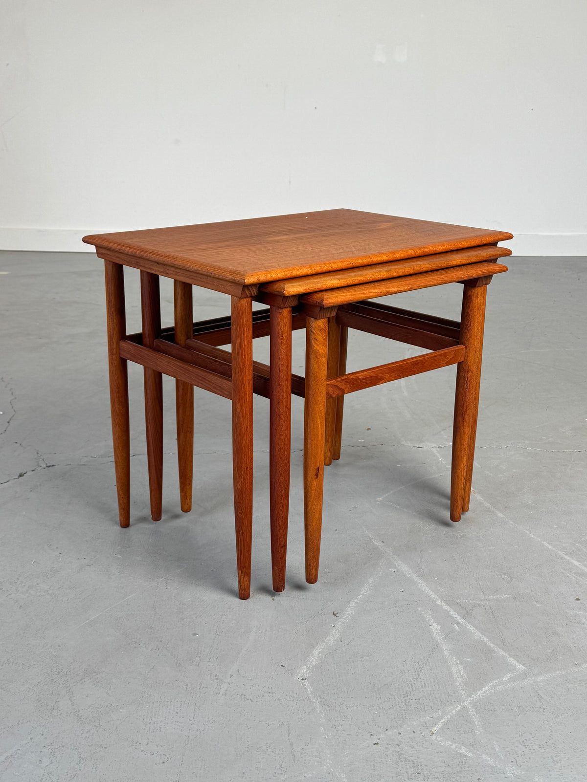 1960s Danish Modern Teak Nesting Tables, Set of Three.