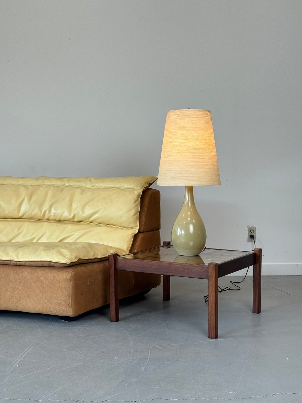 1960s Lotte Bostlund Teardrop Ceramic and Fiberglass Table Lamp, Canada.