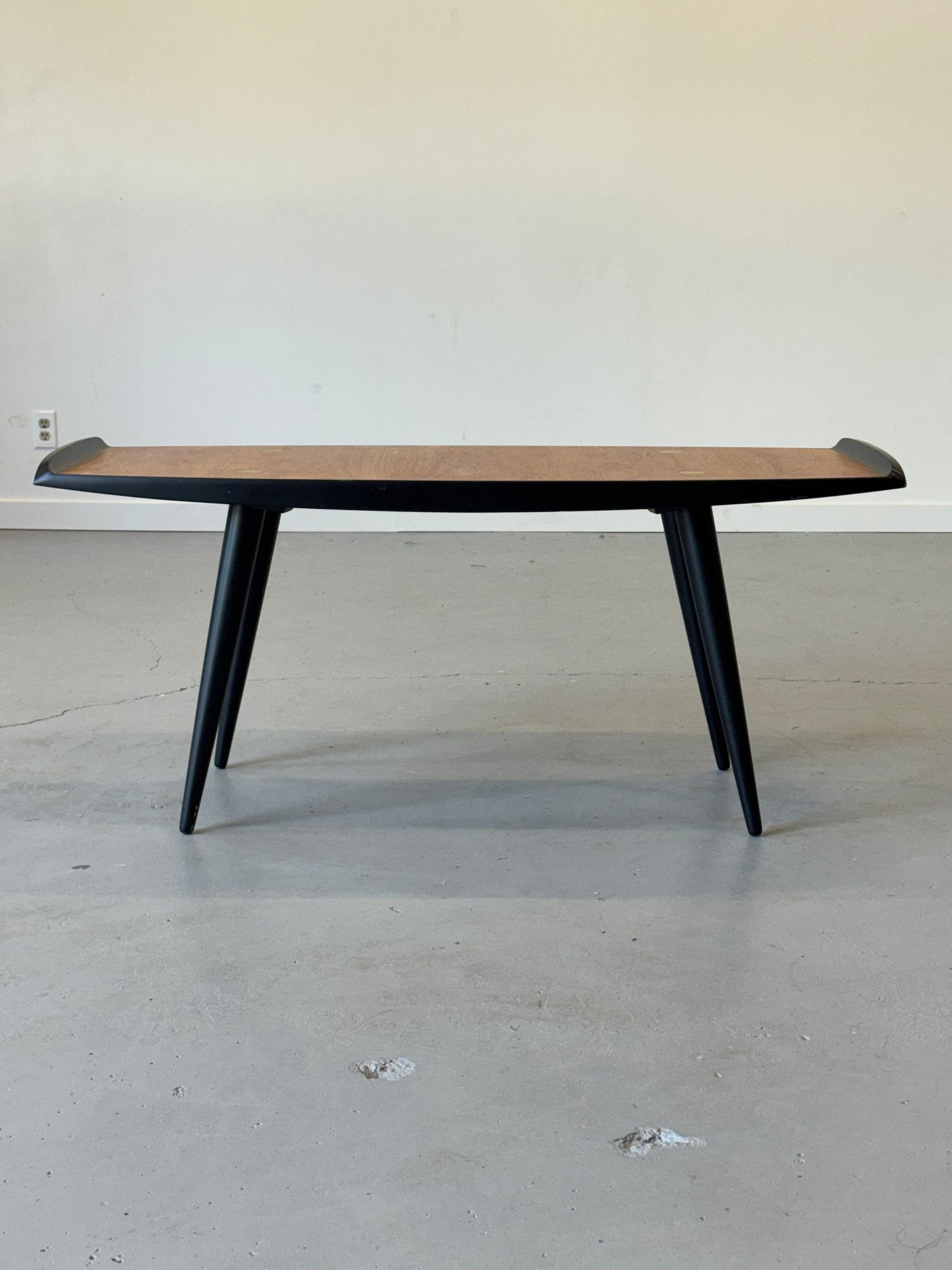 1950s Erik Gustafsson Model 311 Teak and Brass Coffee Table for Treman, Sweden.