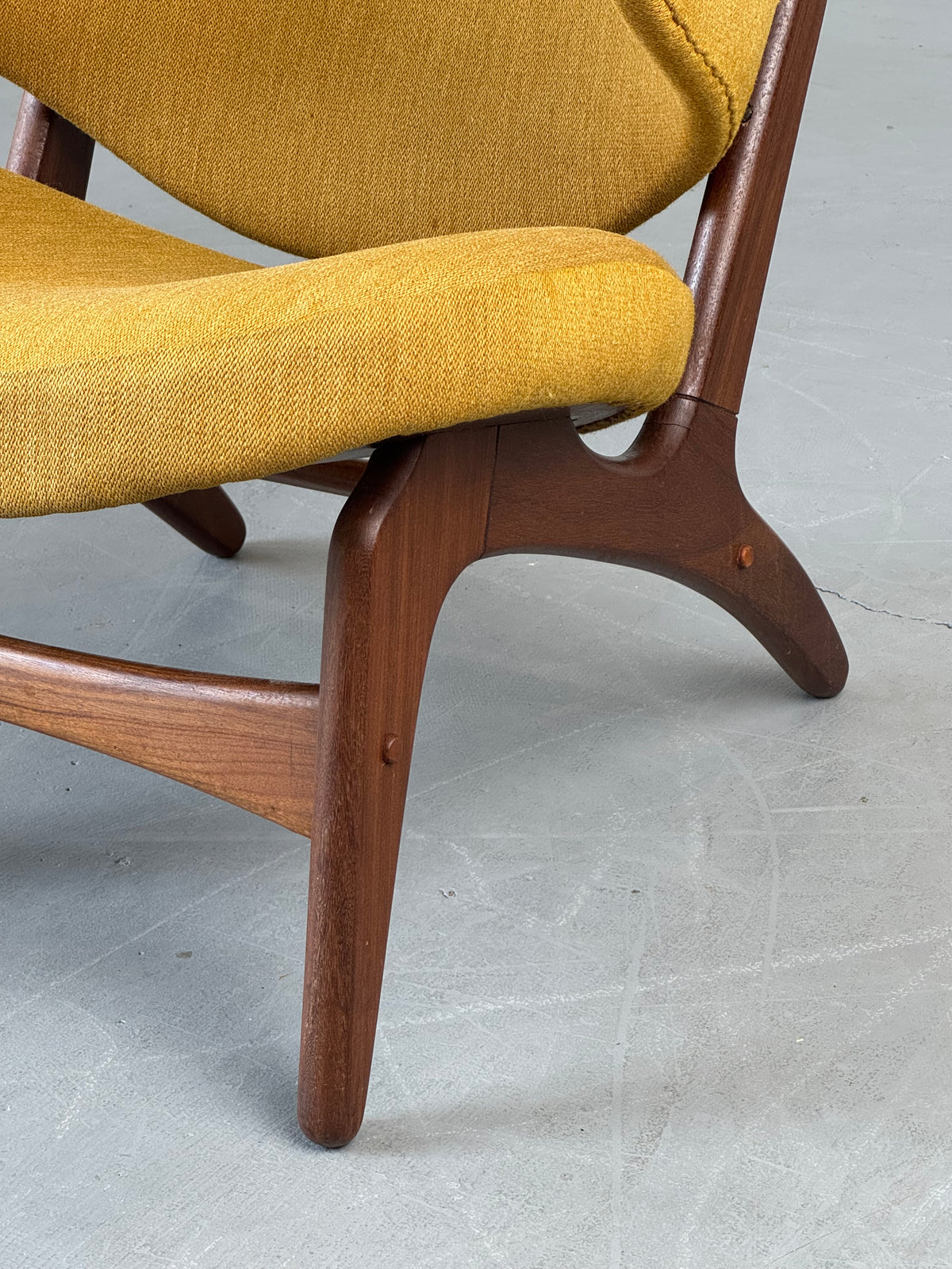 1950s Model 33 Easy Chair by Carl Edward Matthes in teak and original mustard yellow wool.