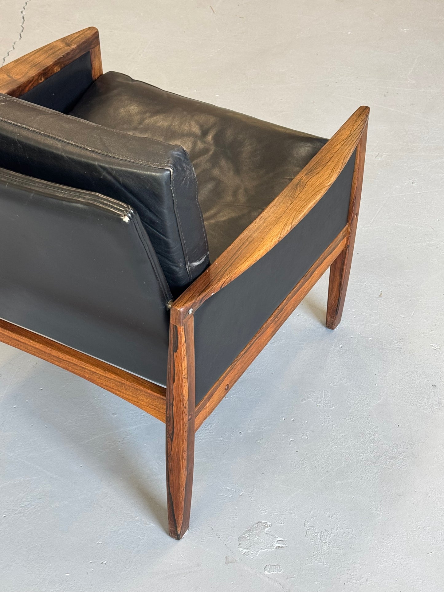 1960s Hans Olsen Lounge Chair and Ottoman, completely original.