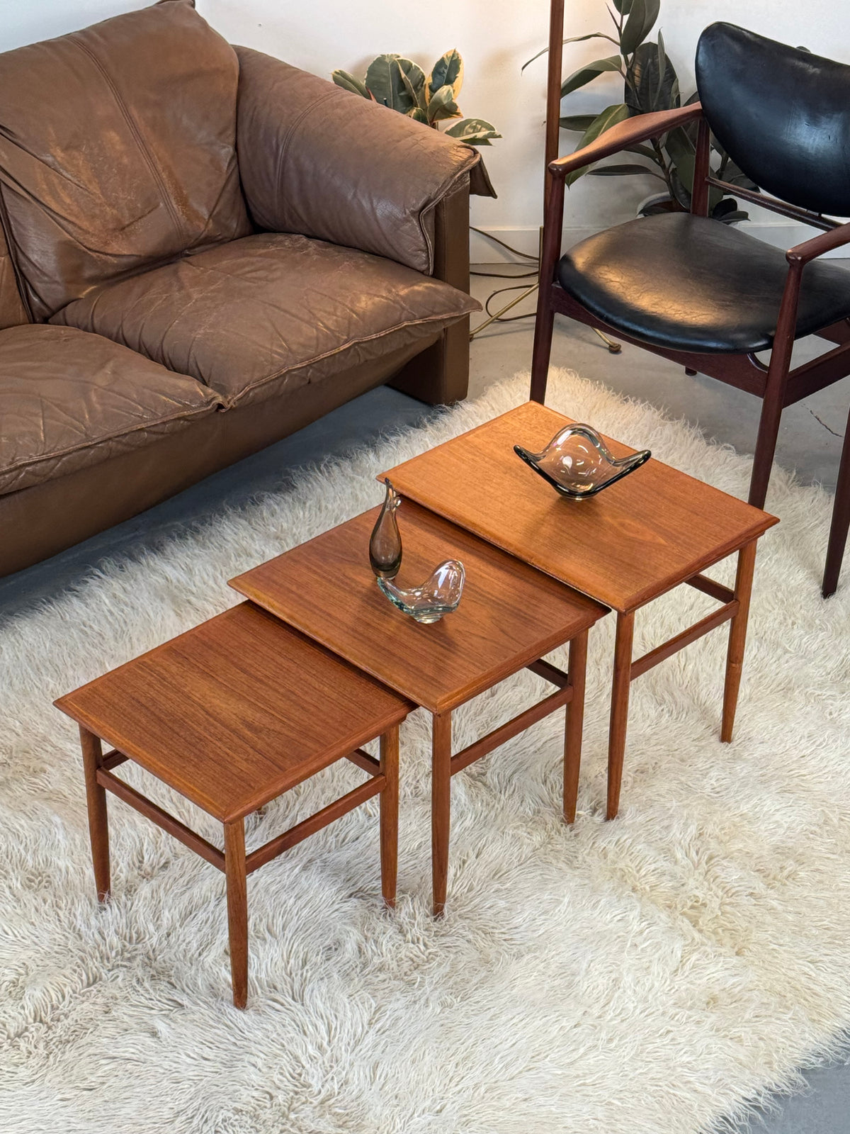 1960s Danish Modern Teak Nesting Tables, Set of Three.