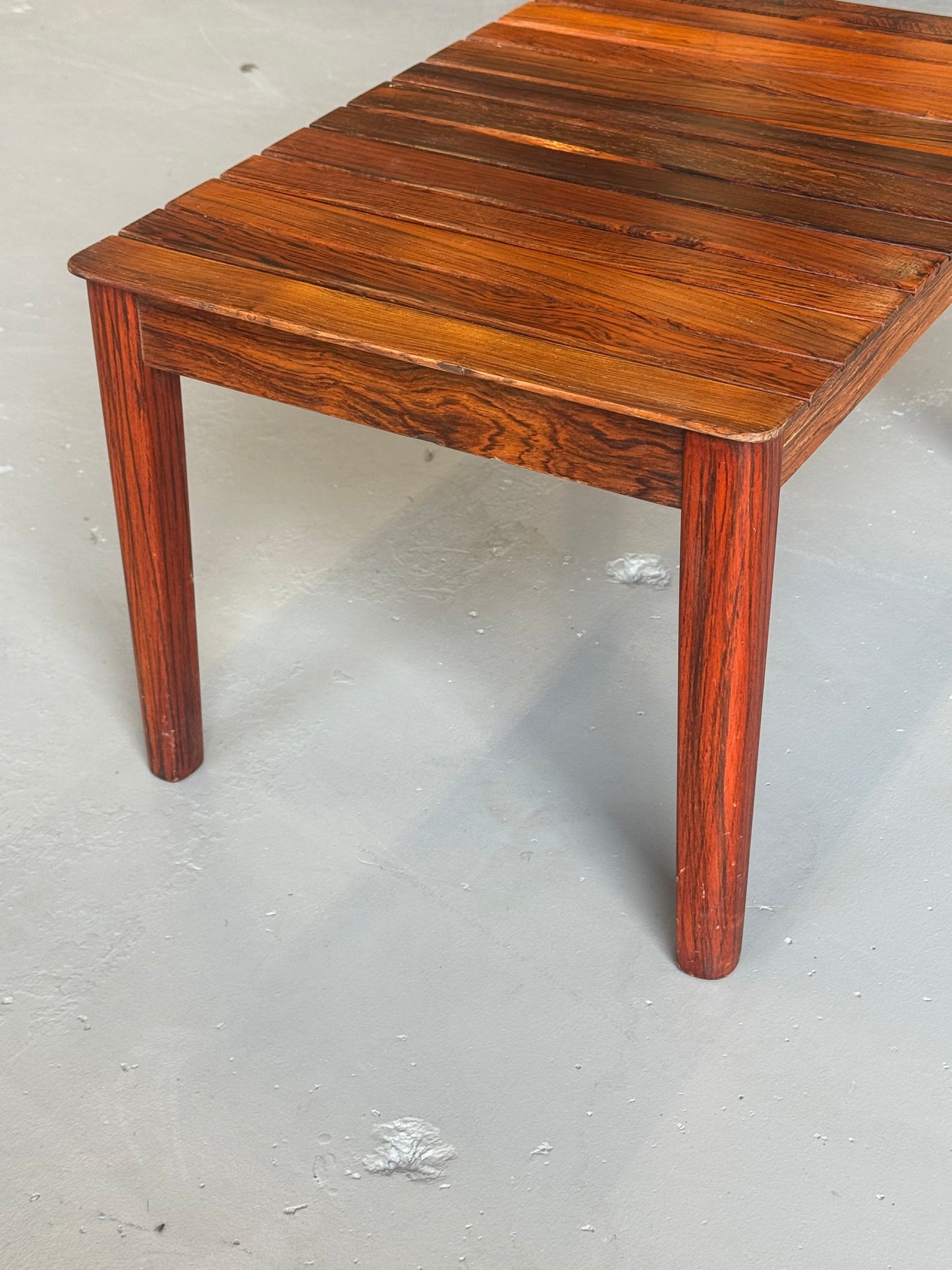 1960s Slatted Rosewood Bench / Side Table by Albert Larsson for Alberts Tibro, Sweden.