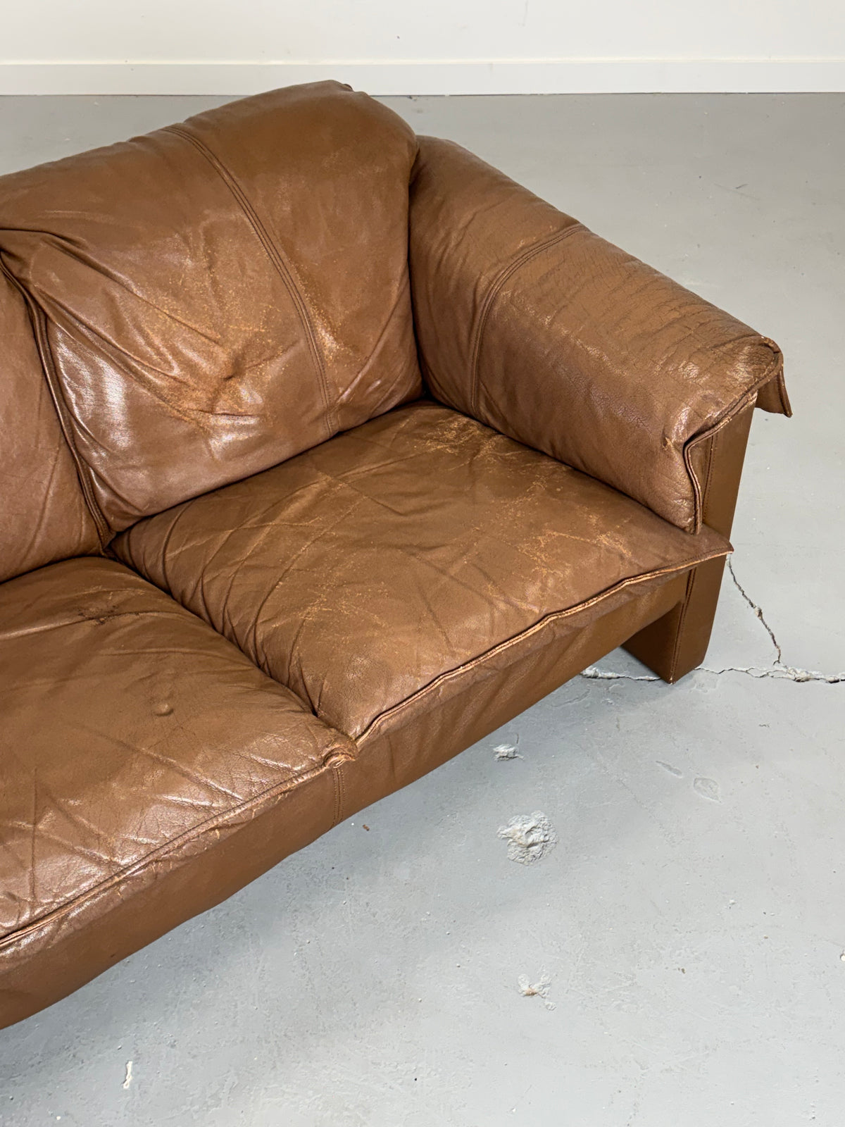 1980s Niels Eilersen Three-Seat Sofa in Aniline Leather, Denmark.