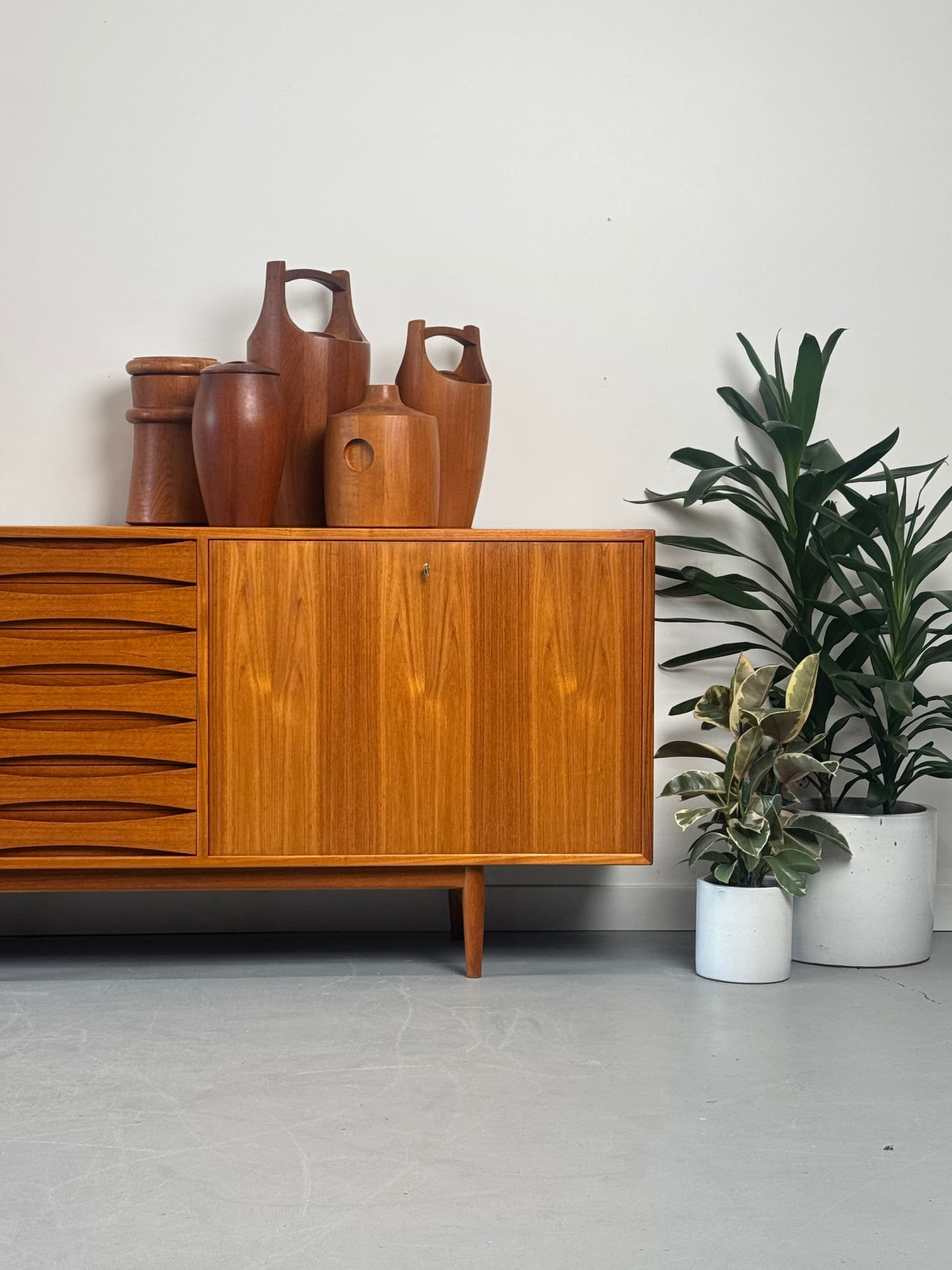 1950s Arne Vodder Model 29A “Triennale” Teak Sideboard for Sibast, Denmark.