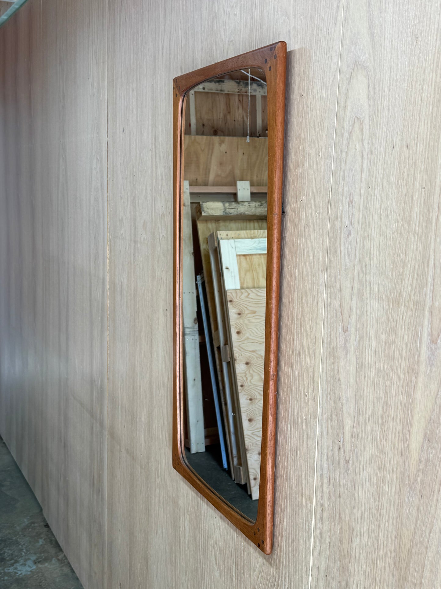 1960s Large Wall Mirror by Aksel Kjersgaard in solid teak