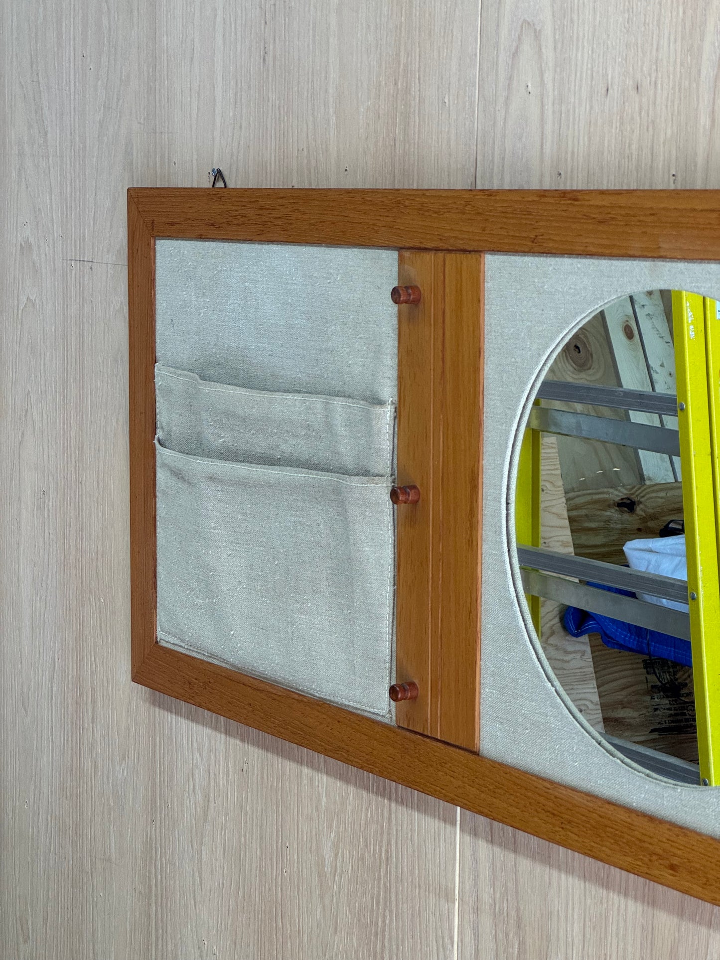 1960s Danish Modern Wall Organizer with Mirror in teak