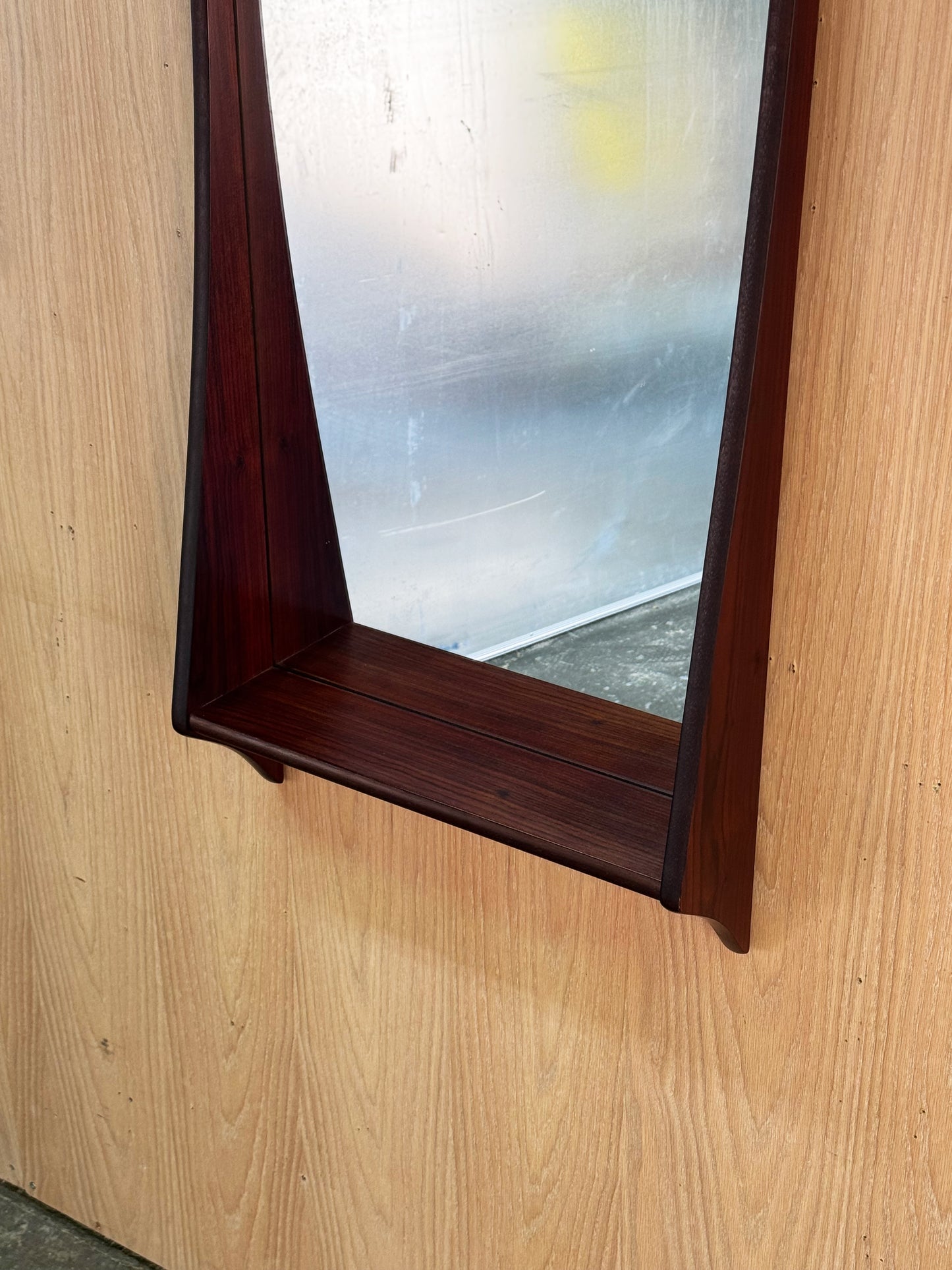 1960s Wall Mirror with Shelf by Aage Pedersen and Leif Hansen for Viby J in rosewood