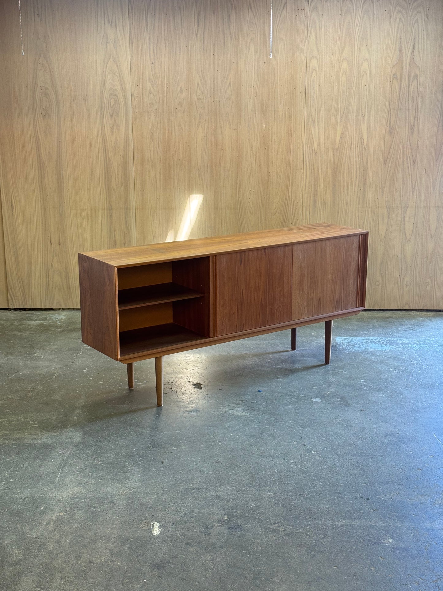 1960s Credenza by Dyrlund in teak with sliding doors and four drawers