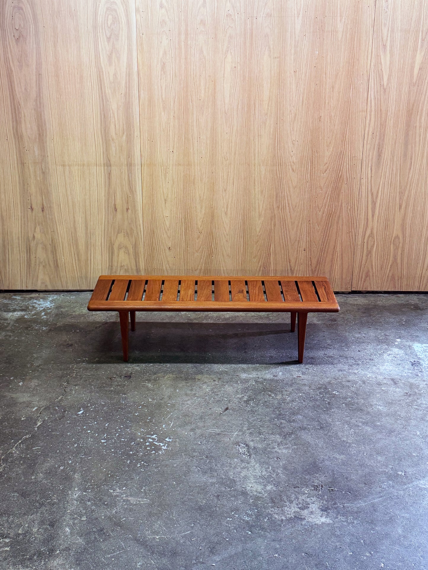 1960s JH574 bench by Hans Wegner for Johannes Hansen in Danish teak.