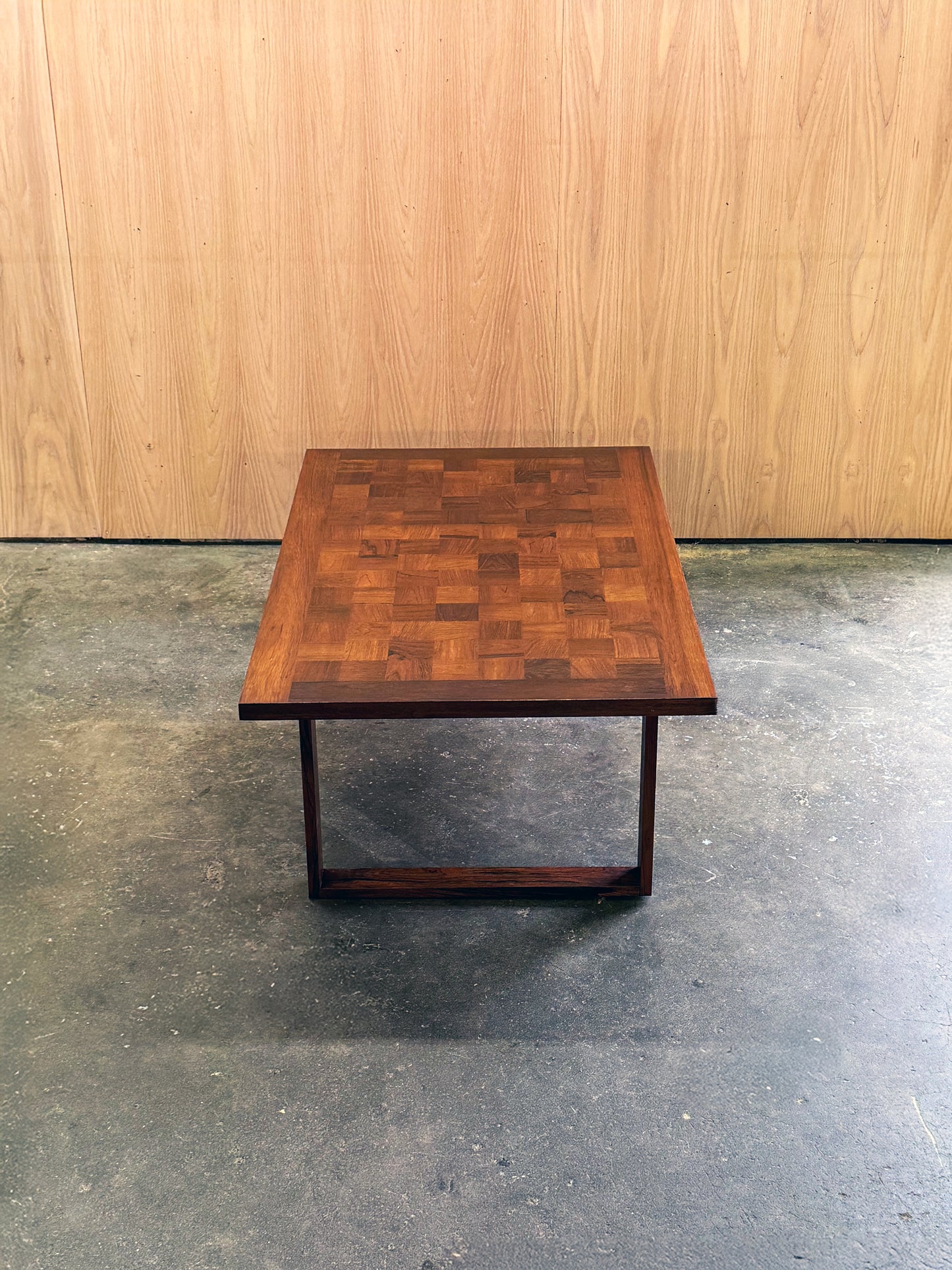 1960s parquetry coffee table rectangular by Poul Cadovius for France and Son in rosewood