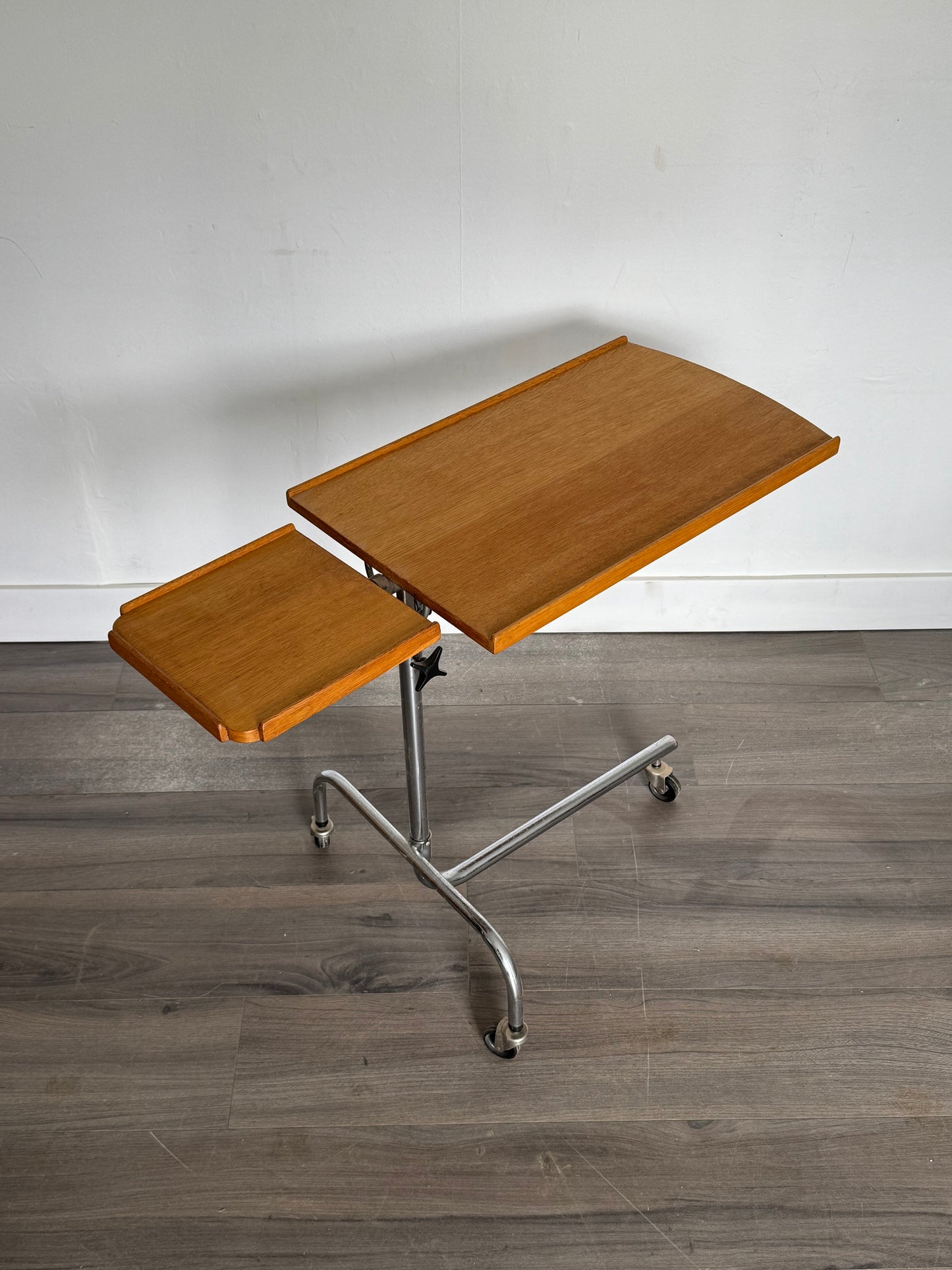1960s Adjustable Rolling Table by HMN Denmark in teak