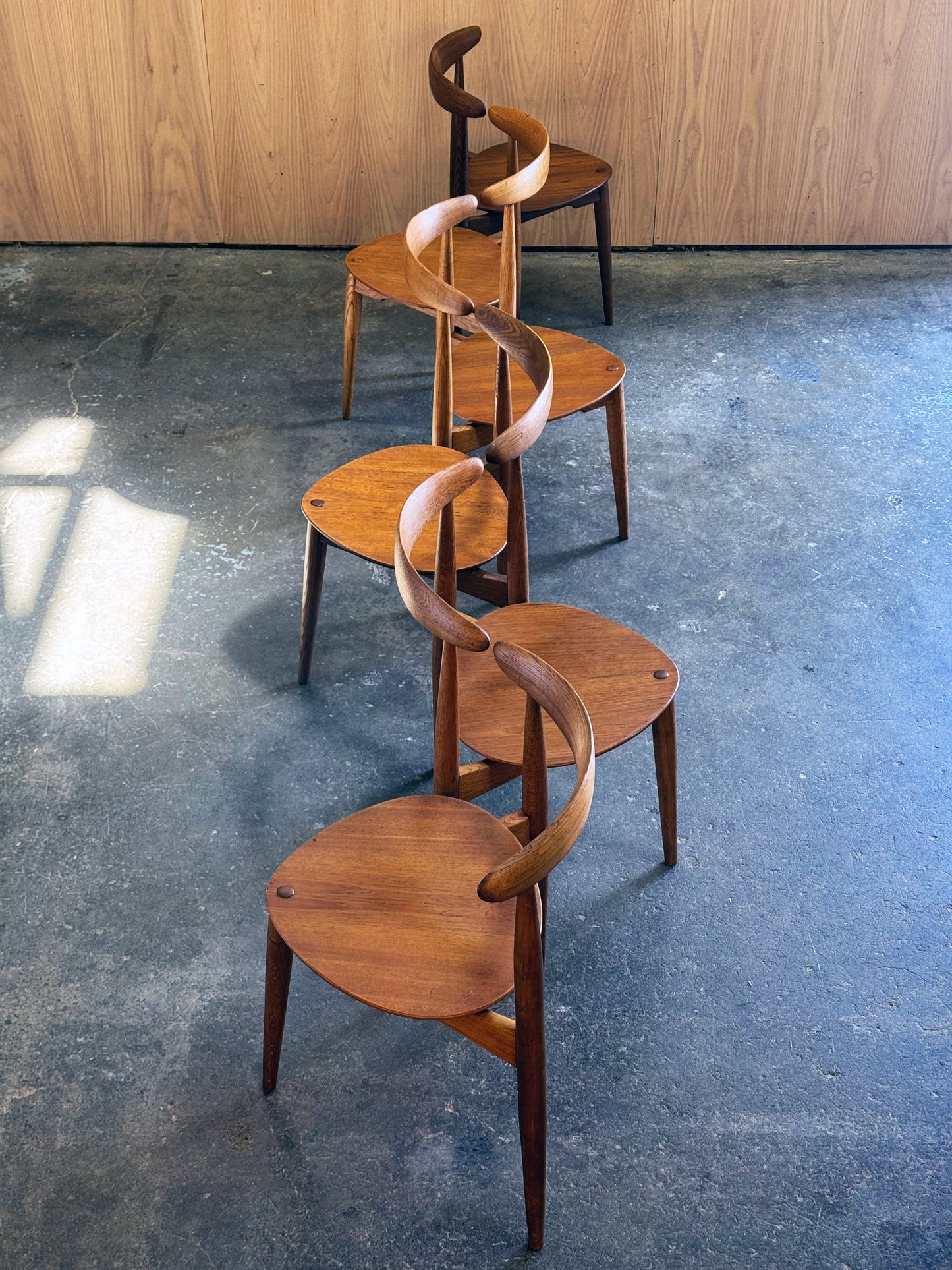 1950s Heart Dining Set by Hans J. Wegner for Fritz Hansen in teak