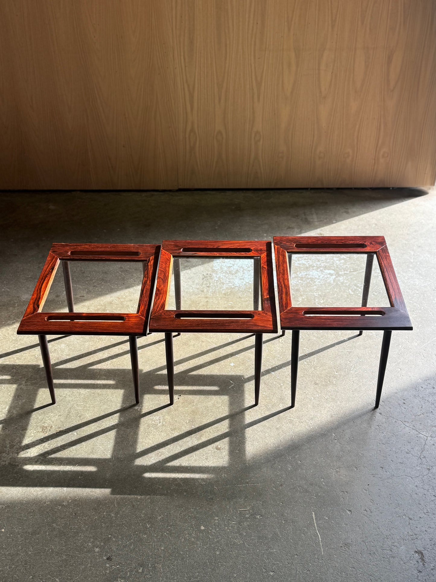 1950s Brazilian rosewood coffee/side table set by Artenova