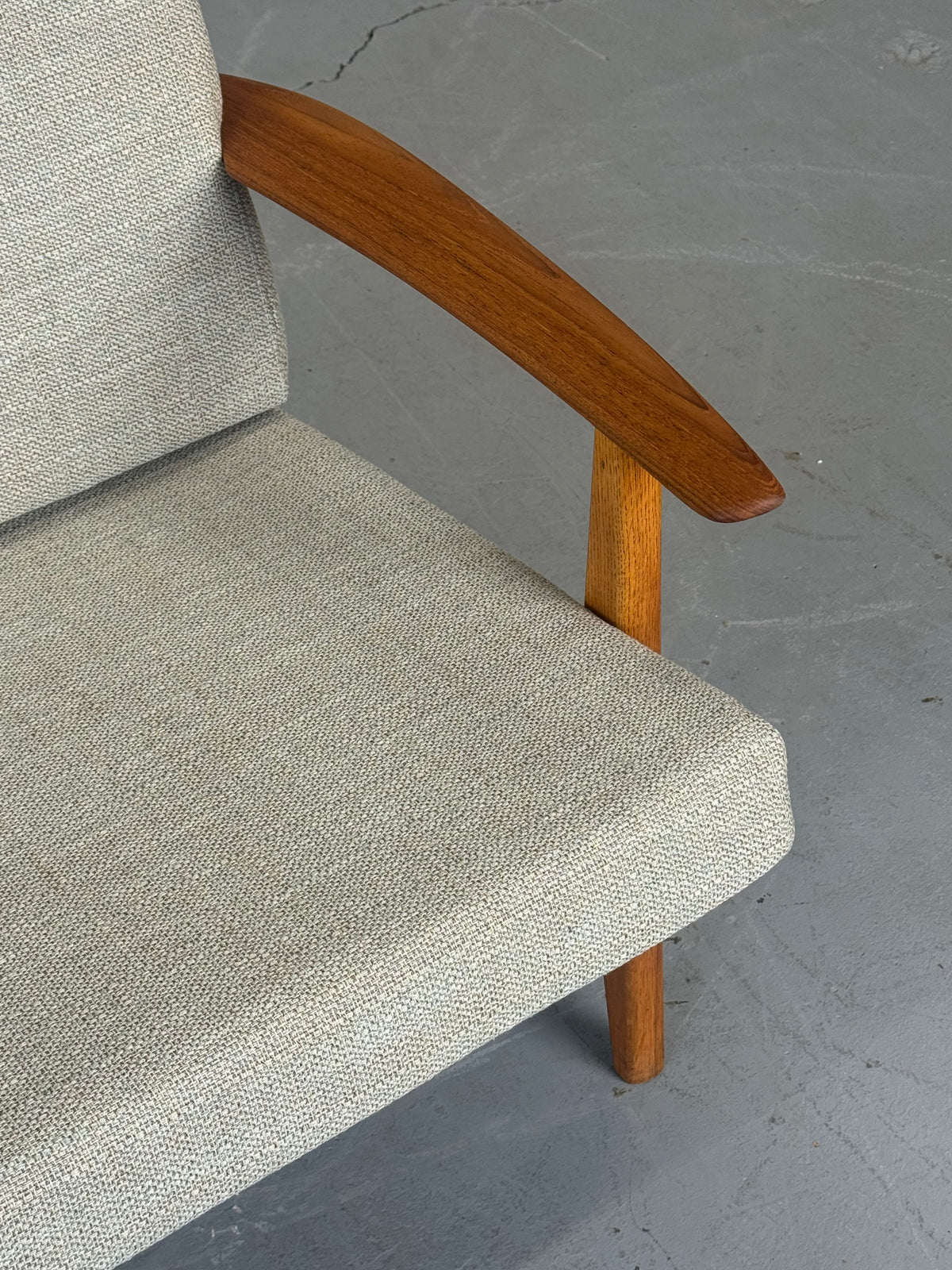 Pair of 1960s Danish Teak and Oak Lounge Chairs