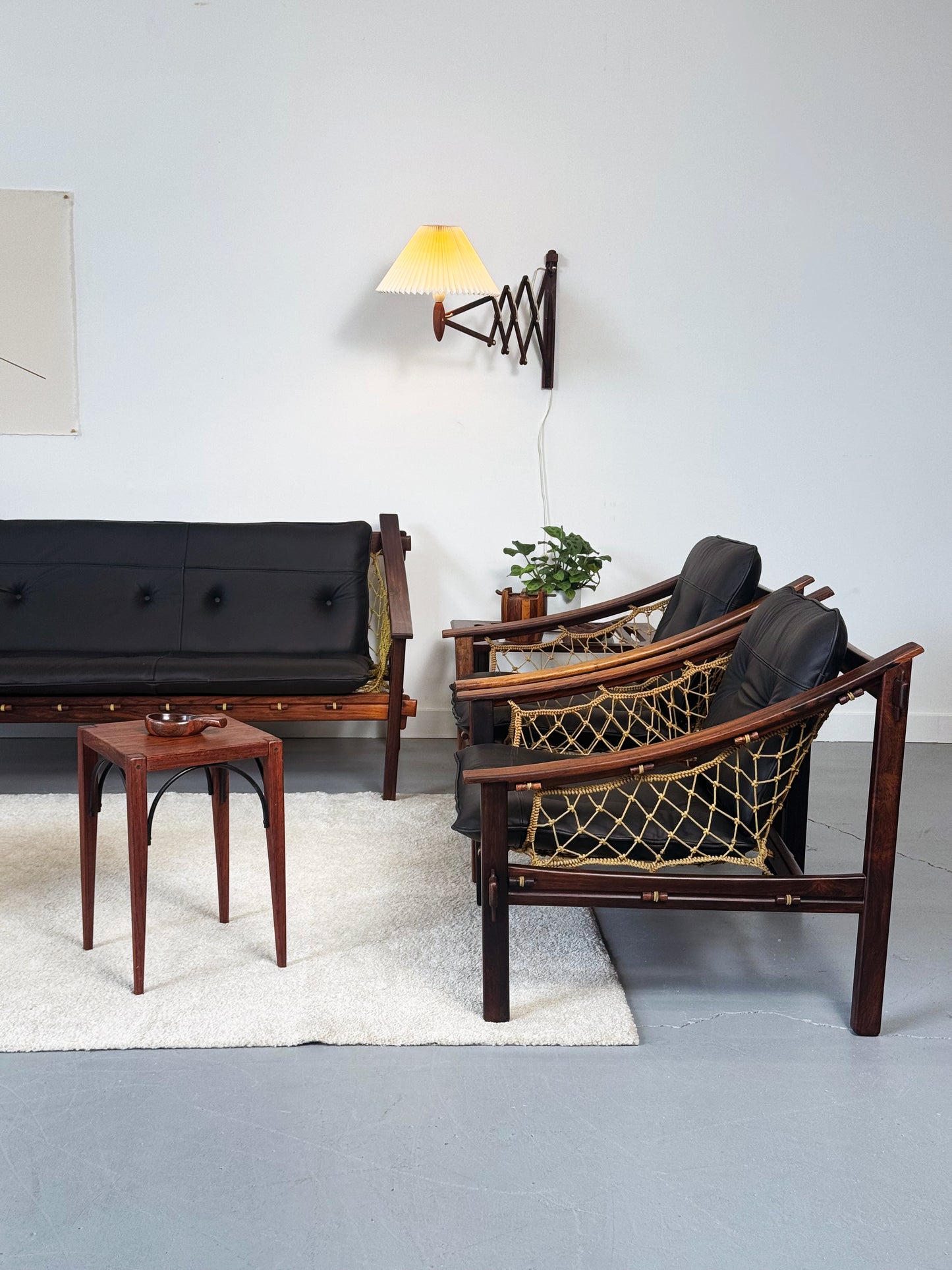 1960s Amazonas Lounge Chair by Jean Gillon for Wood Art in rosewood and black leather