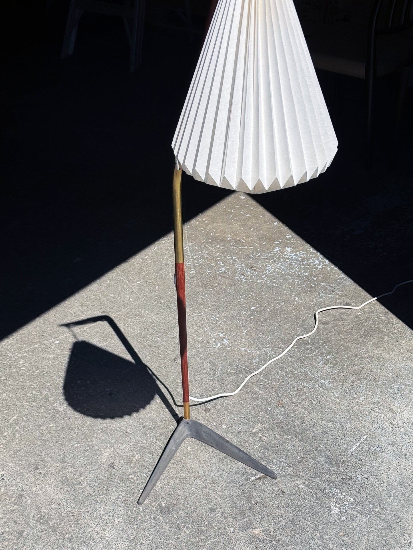 1960s "Fishing Pole" Floor Lamp by Svend Aage Holm-Sørensen in teak and brass