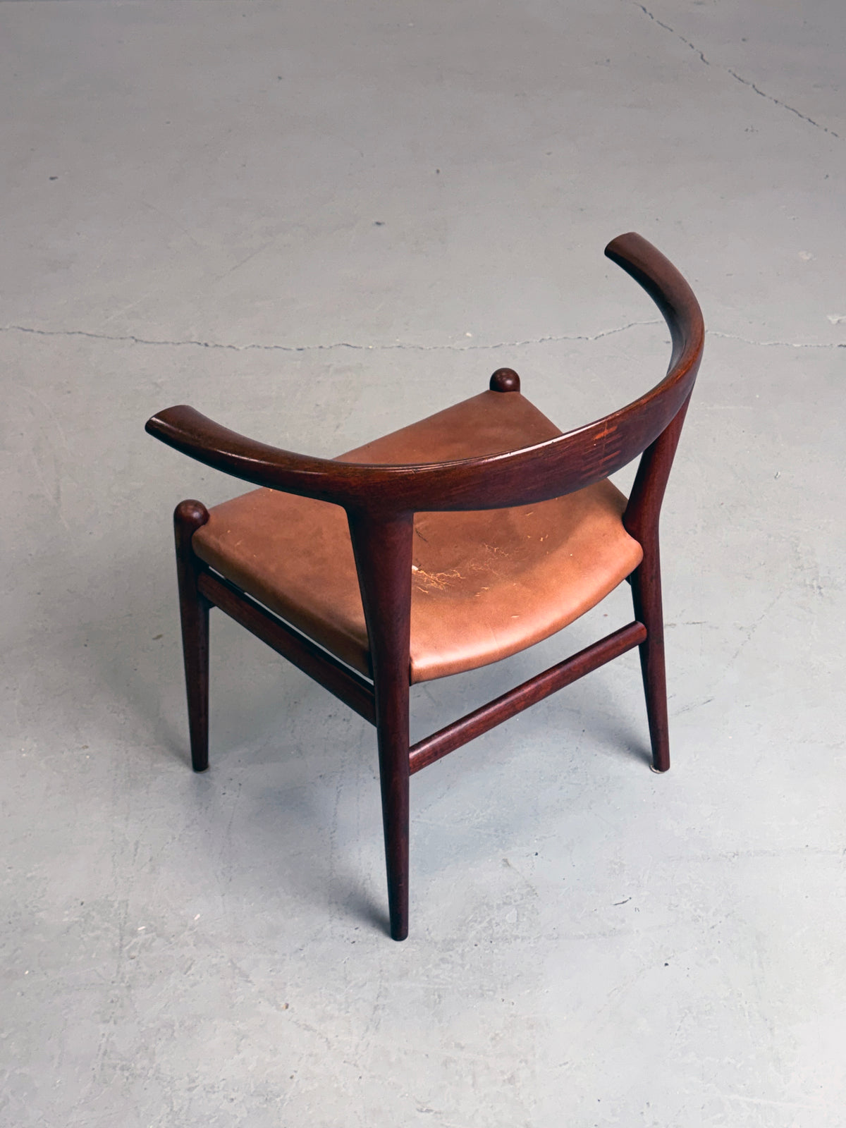 1960s JH518 “Bull Horn” Chair by Hans J. Wegner for Johannes Hansen, completely original.