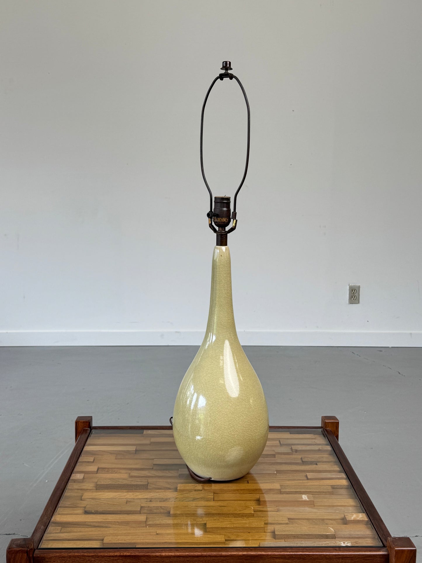 1960s Lotte Bostlund Teardrop Ceramic and Fiberglass Table Lamp, Canada.