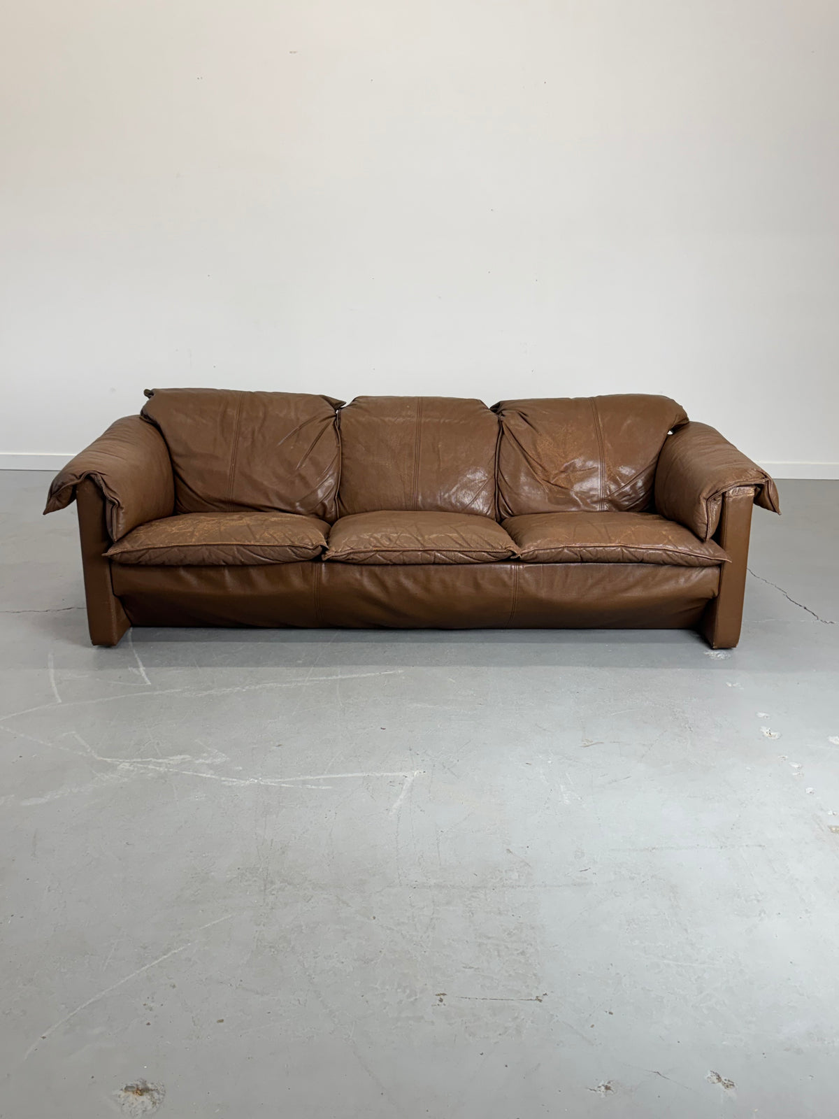 1980s Niels Eilersen Three-Seat Sofa in Aniline Leather, Denmark.