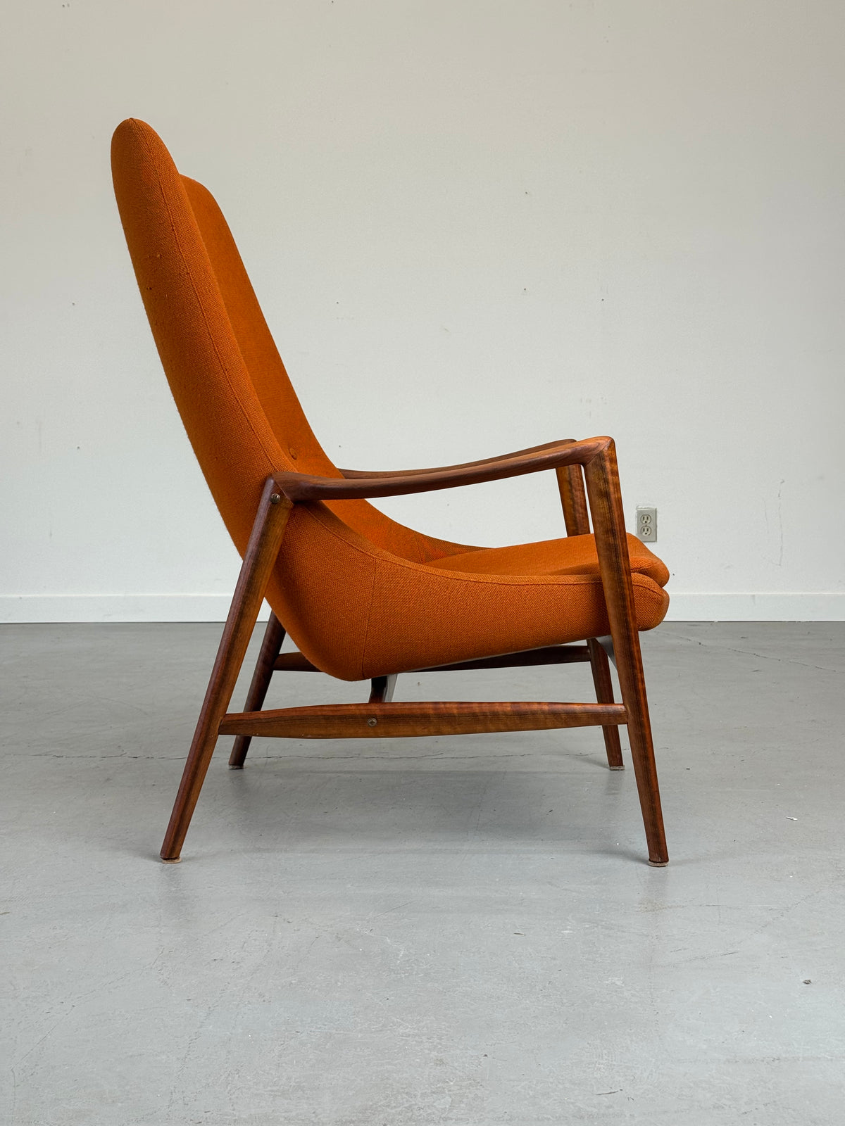 1950s High-Back Lounge Chair by Rastad & Relling for Dokka Møbler in Teak, Norway.