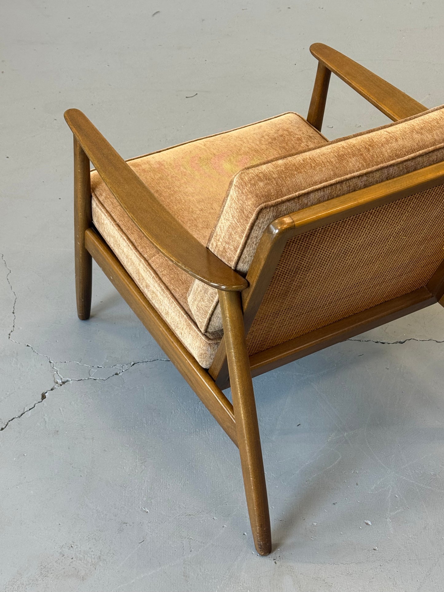 1960s Lounge Chair "USA 247" by Folke Ohlsson for DUX with Cane Back