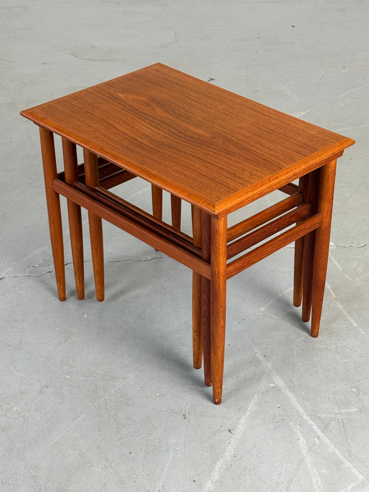 1960s Danish Modern Teak Nesting Tables, Set of Three.