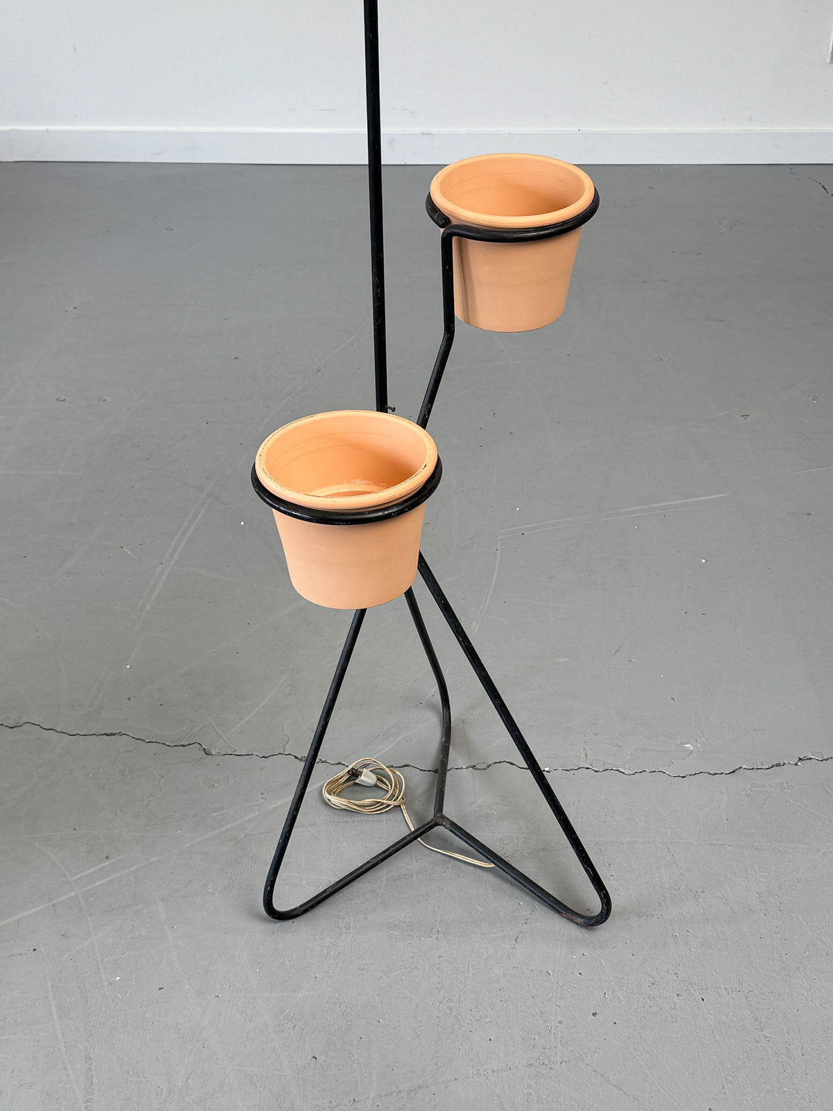 1950s Mathieu Matégot Floor Lamp and Planter, France.