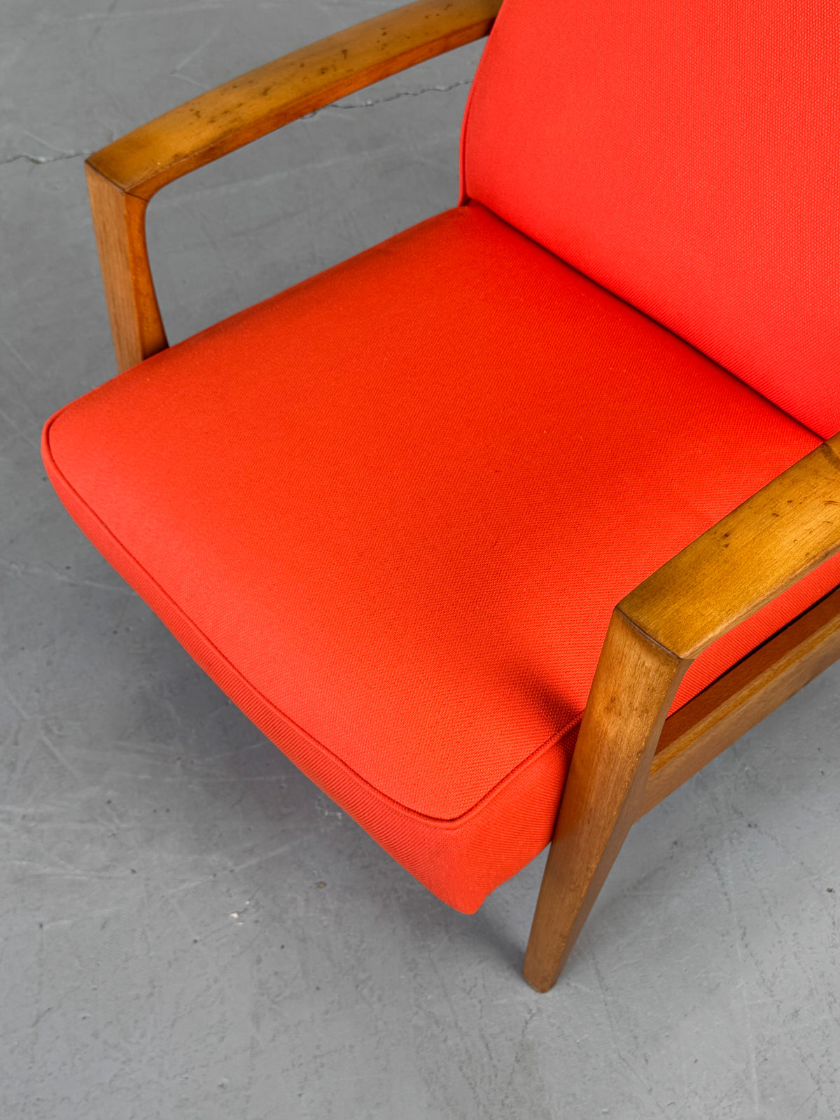 1950s Mid-Century Reclining Lounge Chair with Fold-Out Footrest