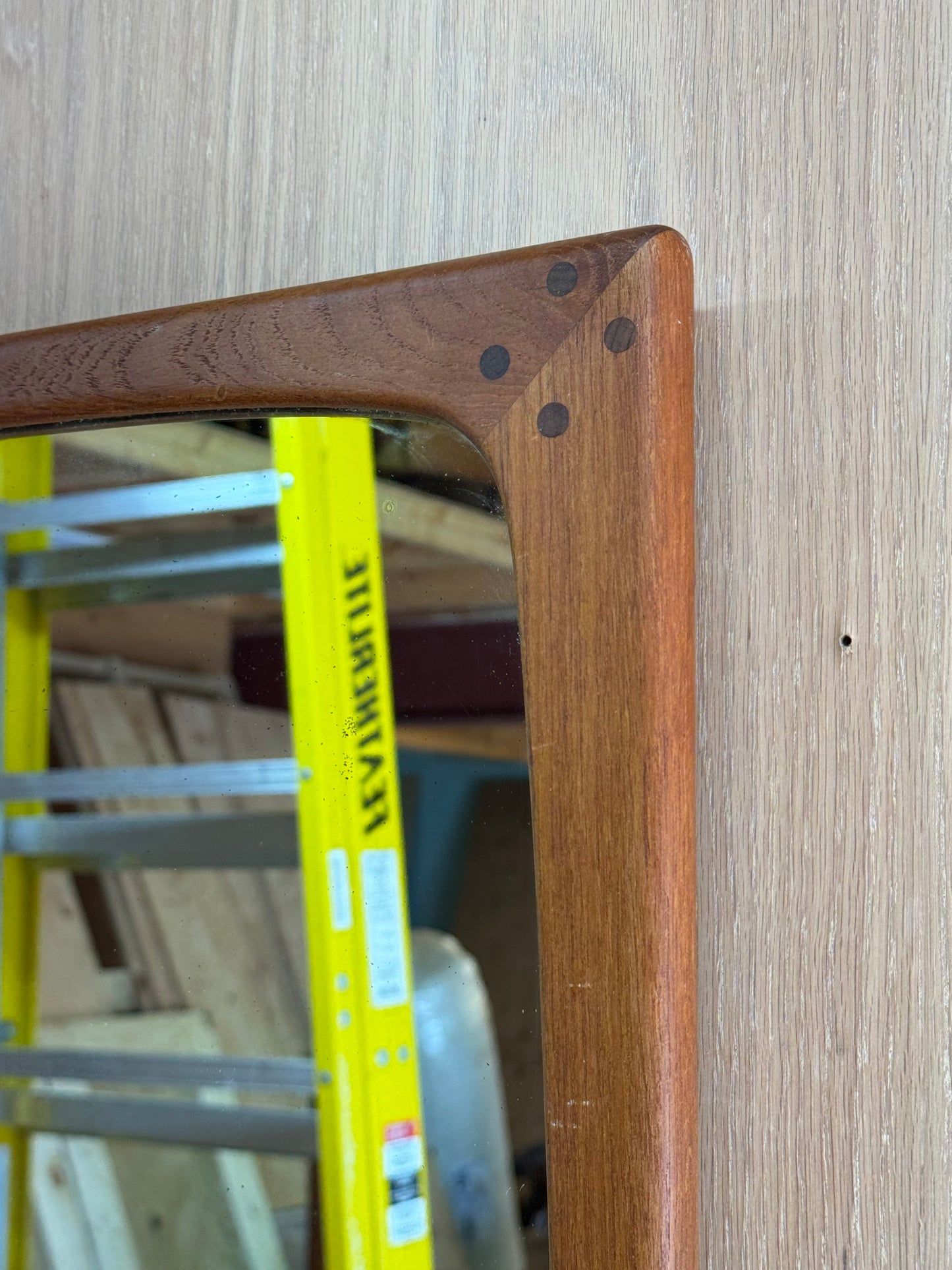 1960s Large Wall Mirror by Aksel Kjersgaard in solid teak