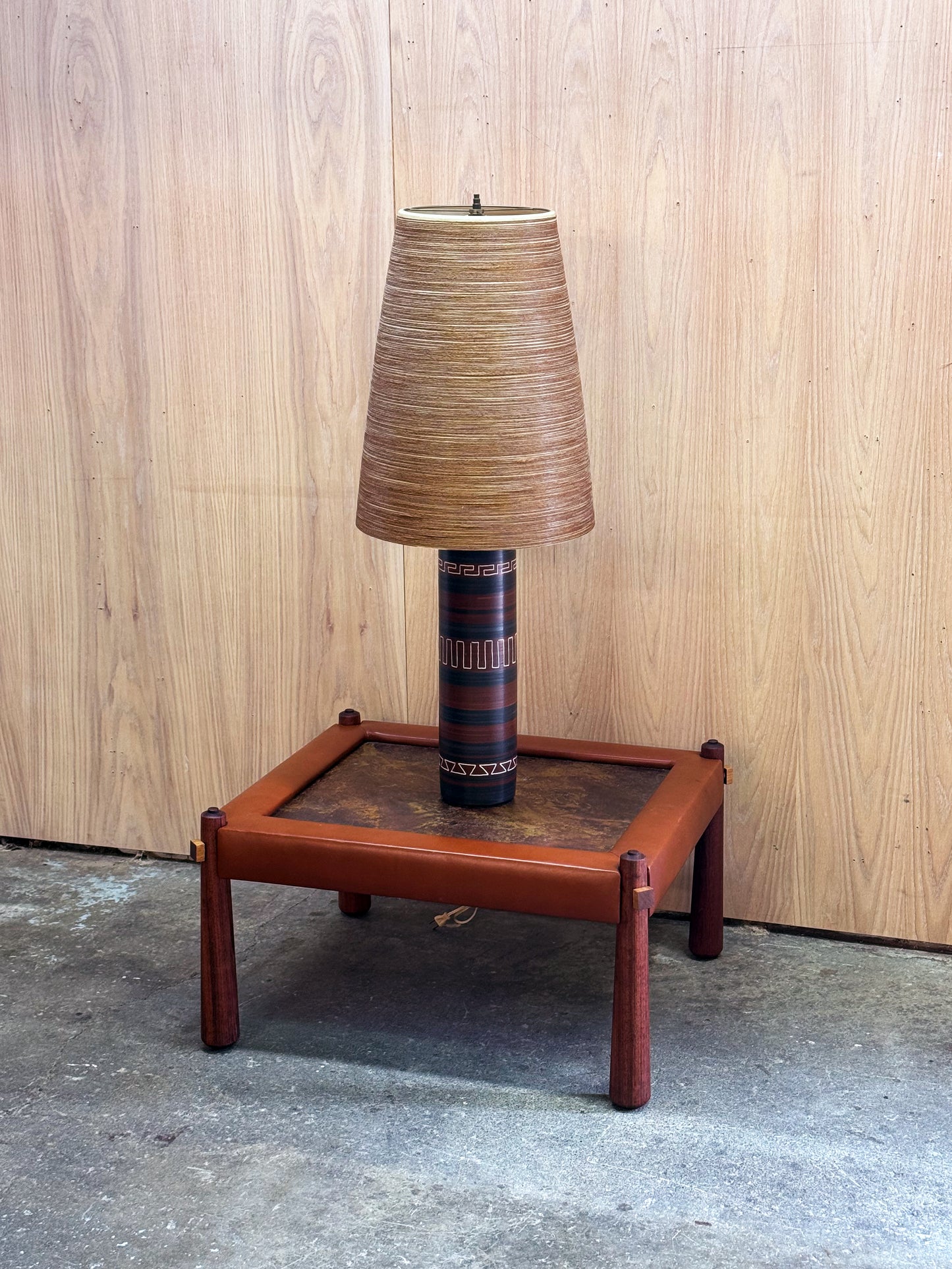 1960s Large Table Lamp by Lotte and Gunnar Bostlund in Hand-painted ceramic