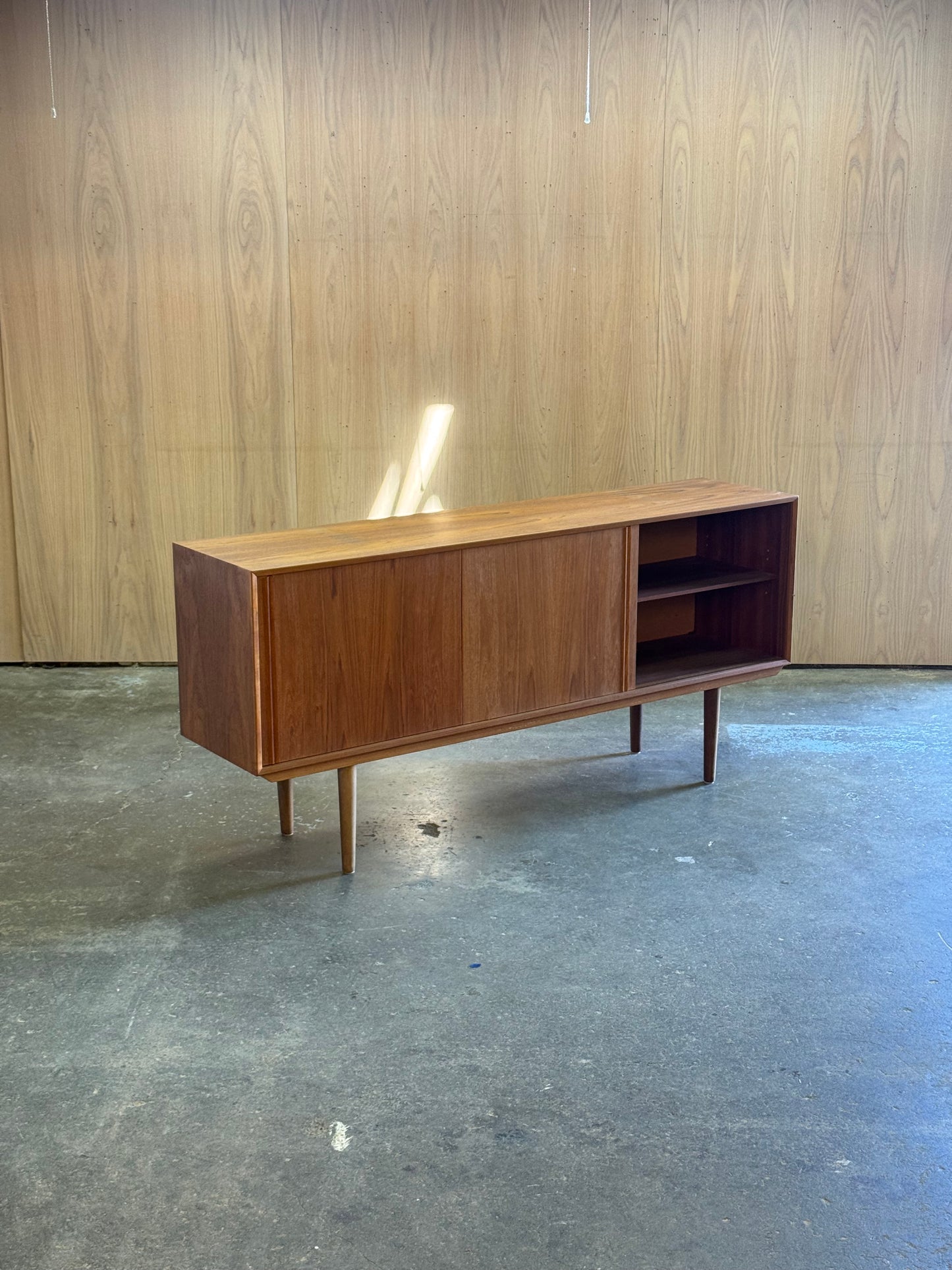 1960s Credenza by Dyrlund in teak with sliding doors and four drawers