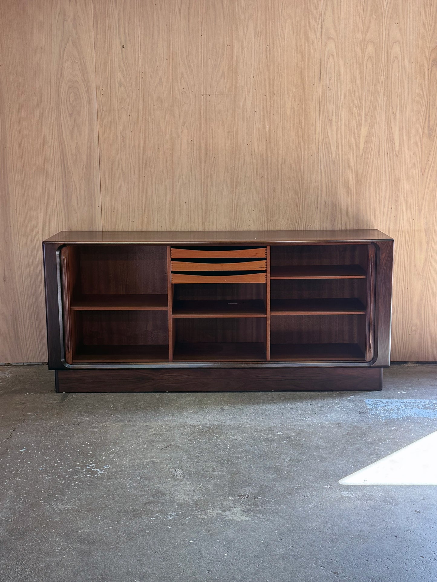 1960s Tambour doors Credenza by Bernhard Pedersen in Rosewood