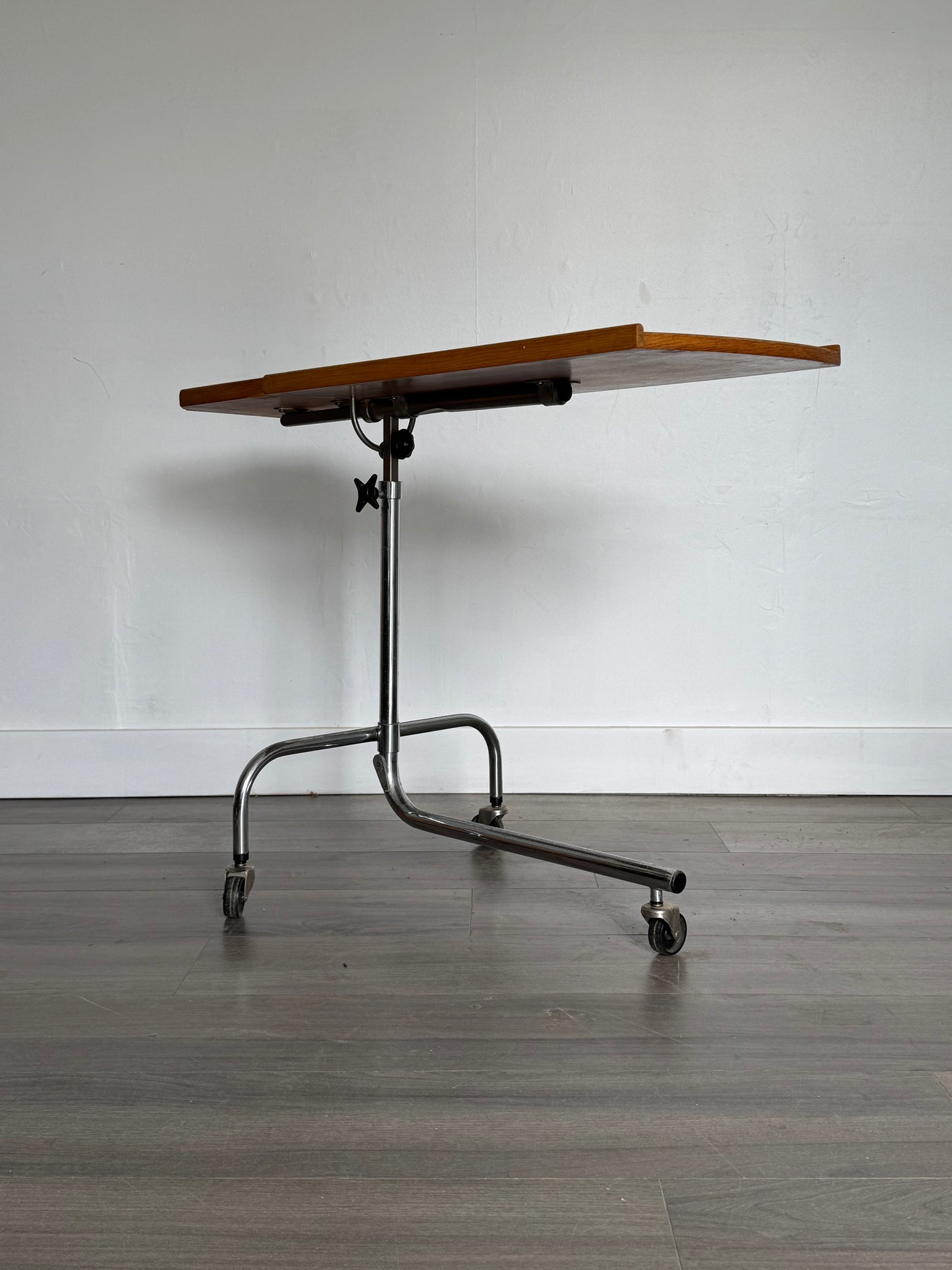 1960s Adjustable Rolling Table by HMN Denmark in teak
