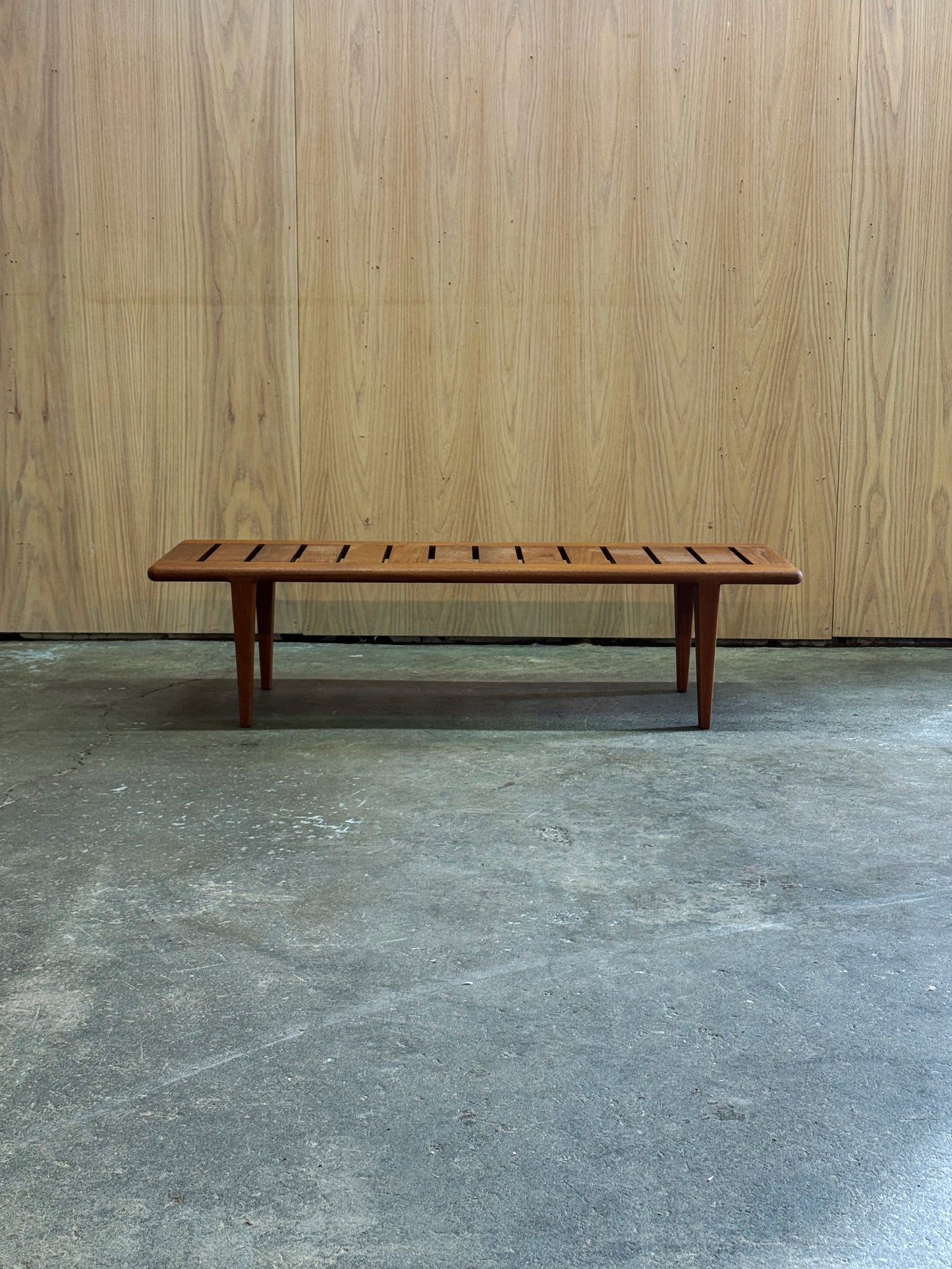 1960s JH574 bench by Hans Wegner for Johannes Hansen in Danish teak.