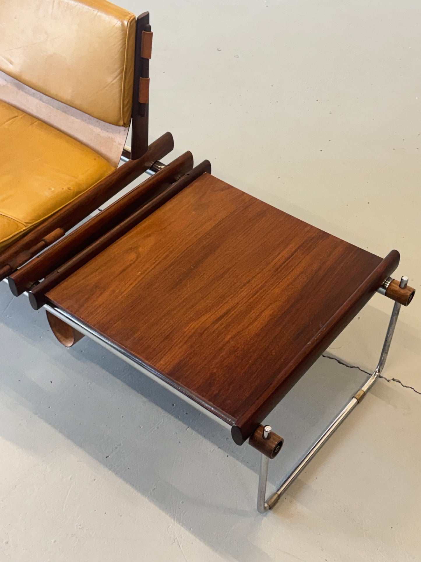 1960s MP-123 Modular Bench by Percival Lafer for Lafer in rosewood and original leather