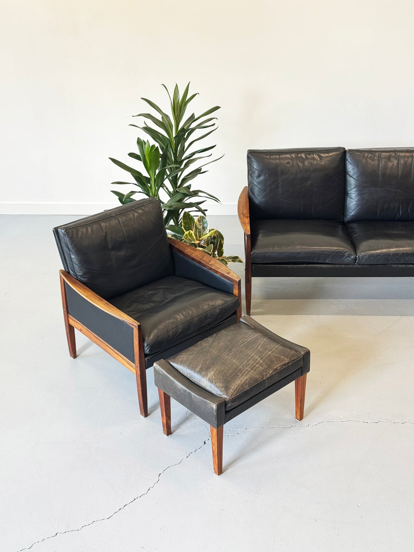 1960s Hans Olsen Lounge Chair and Ottoman, completely original.