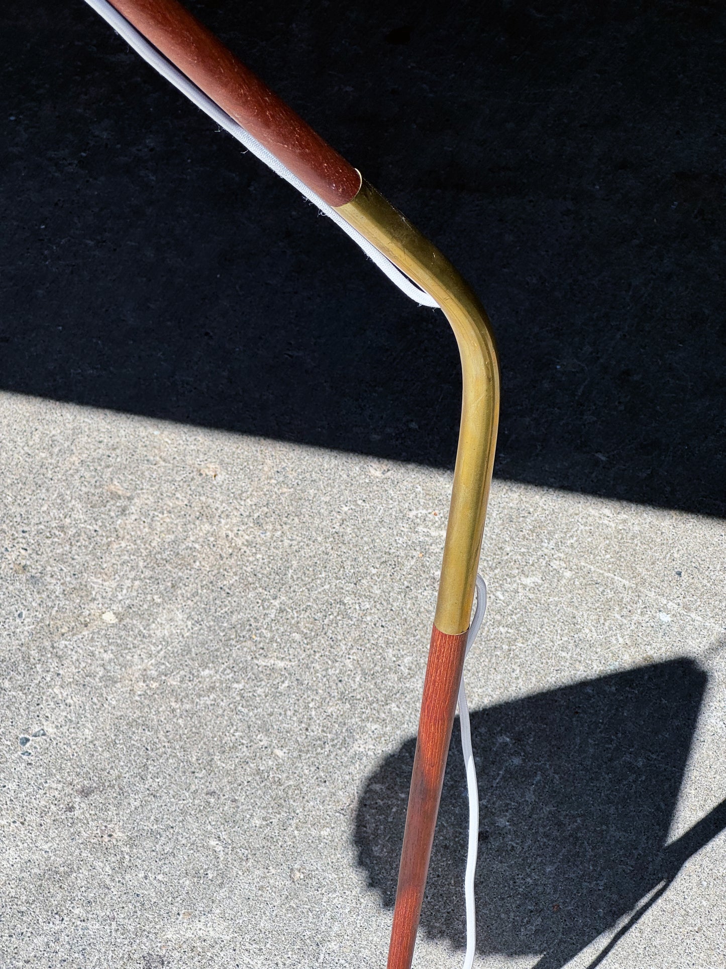 1960s "Fishing Pole" Floor Lamp by Svend Aage Holm-Sørensen in teak and brass