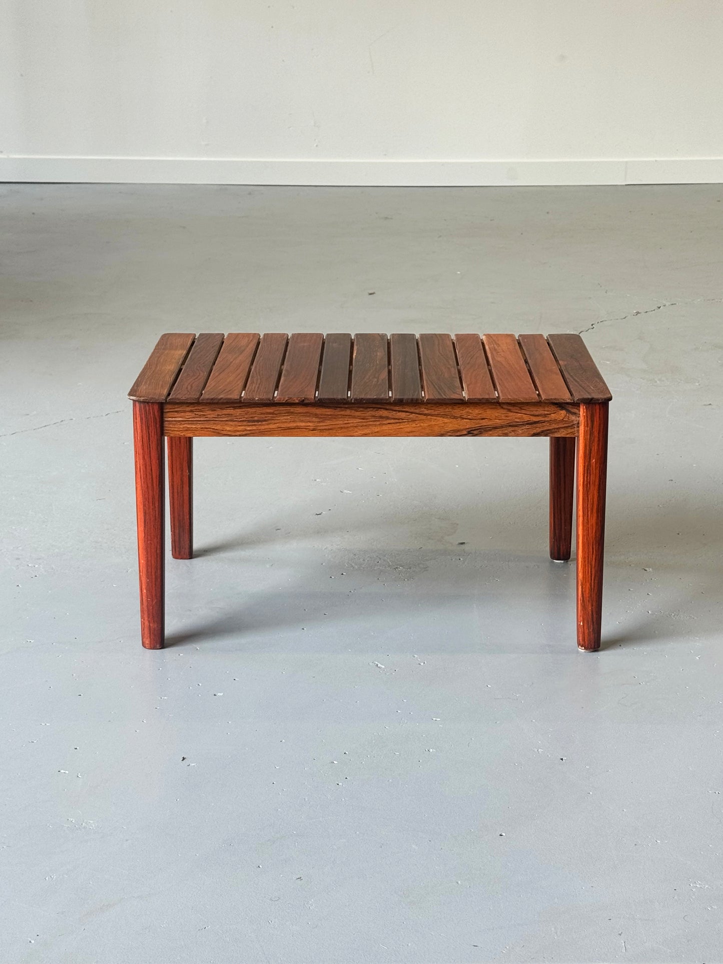 1960s Slatted Rosewood Bench / Side Table by Albert Larsson for Alberts Tibro, Sweden.
