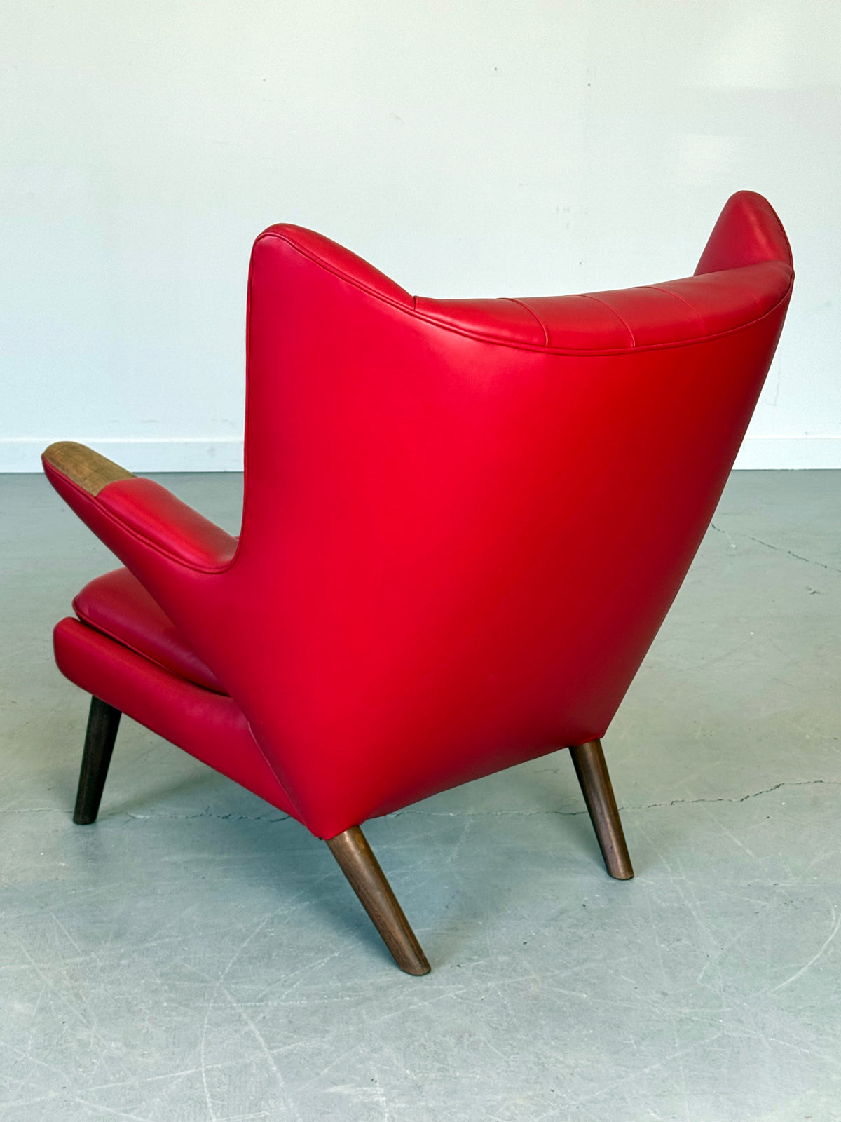 1950s AP19 Papa Bear Lounge Chair by Hans J. Wegner  for A.P. Stolen in Red Leather, Denmark.