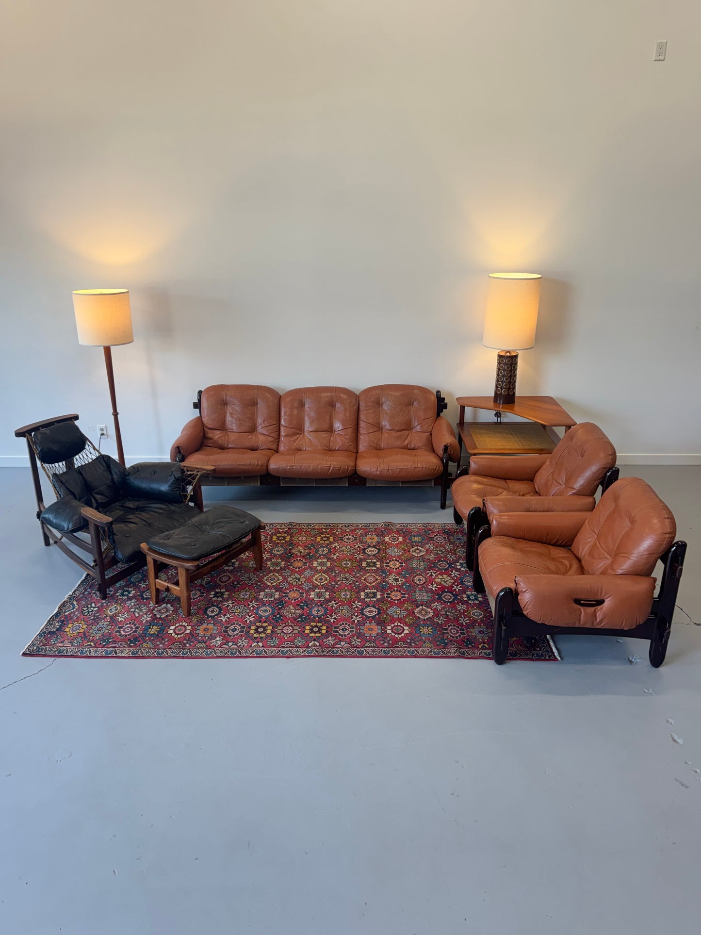 1960s Jangada Lounge Chair and Ottoman by Jean Gillon in rosewood and black leather