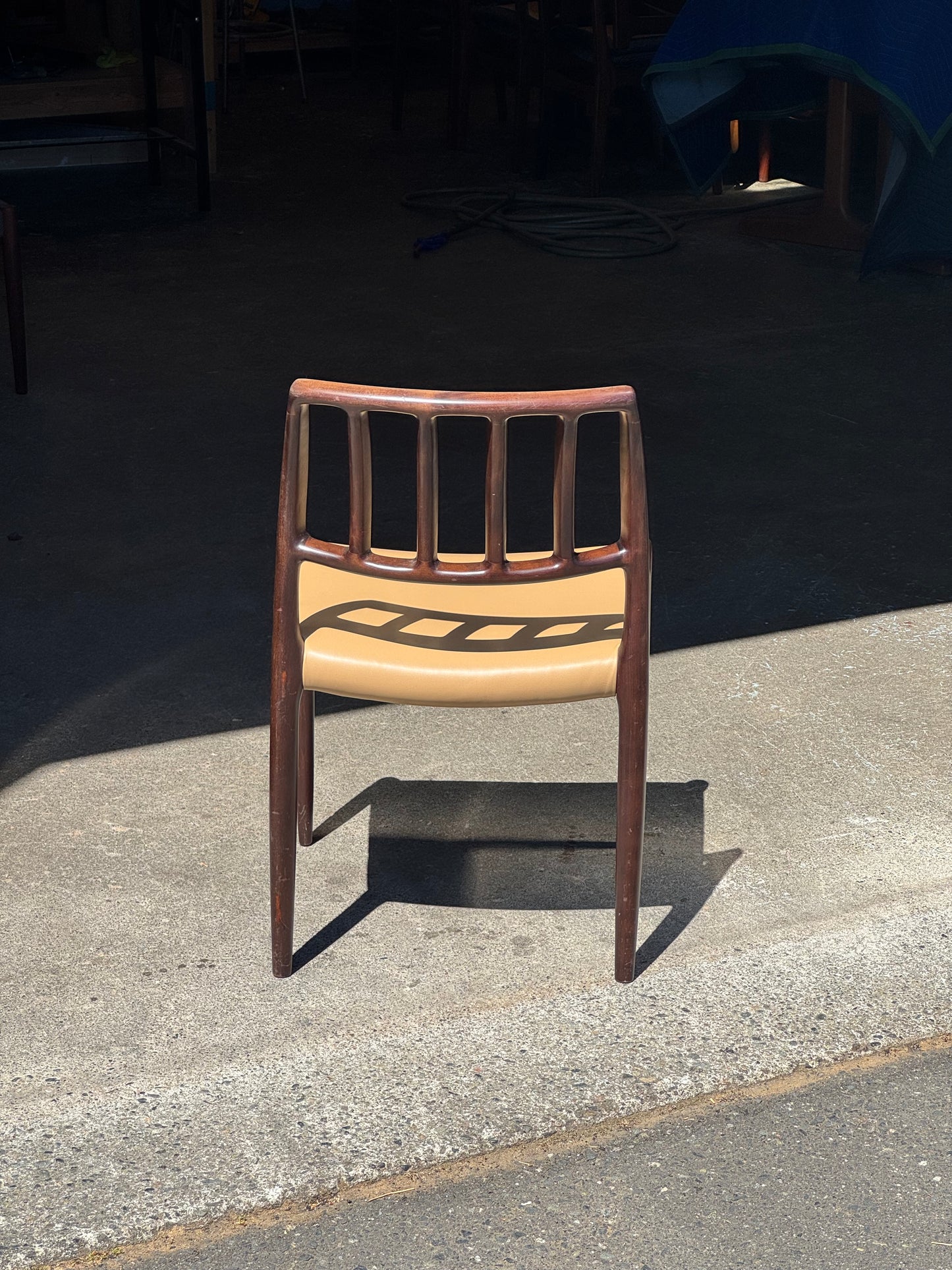 1970s Model 83 Dining Chairs by Niels Otto Møller for J.L. Møllers Møbelfabrik in solid wood and leather