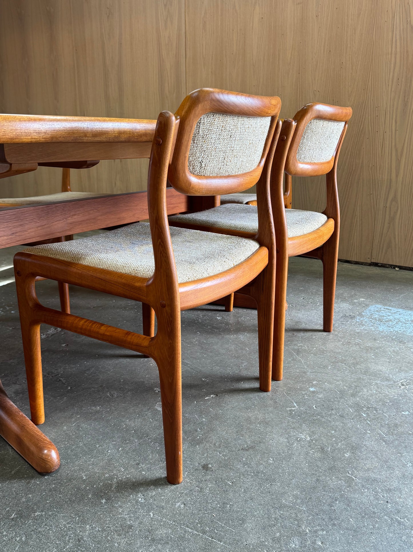 1970s Dining Chair set of 6 by Johannes Andersen for D Scan in solid teak