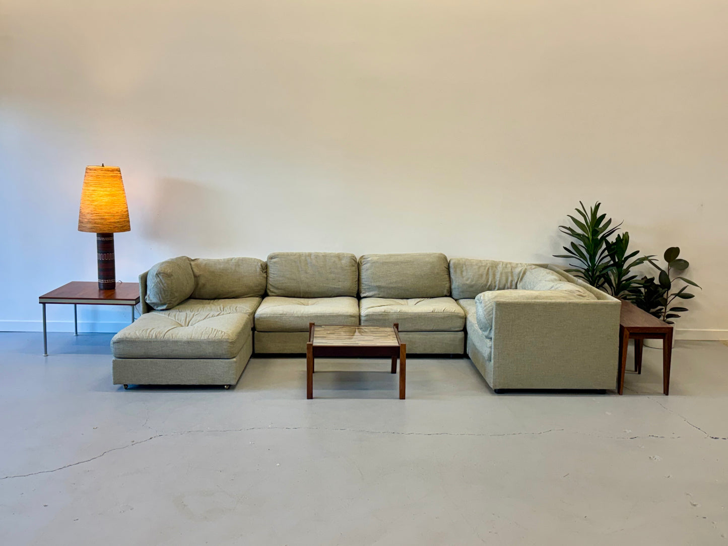 1970s Selig by Simmons Six-Piece Grey Modular Sectional Sofa.