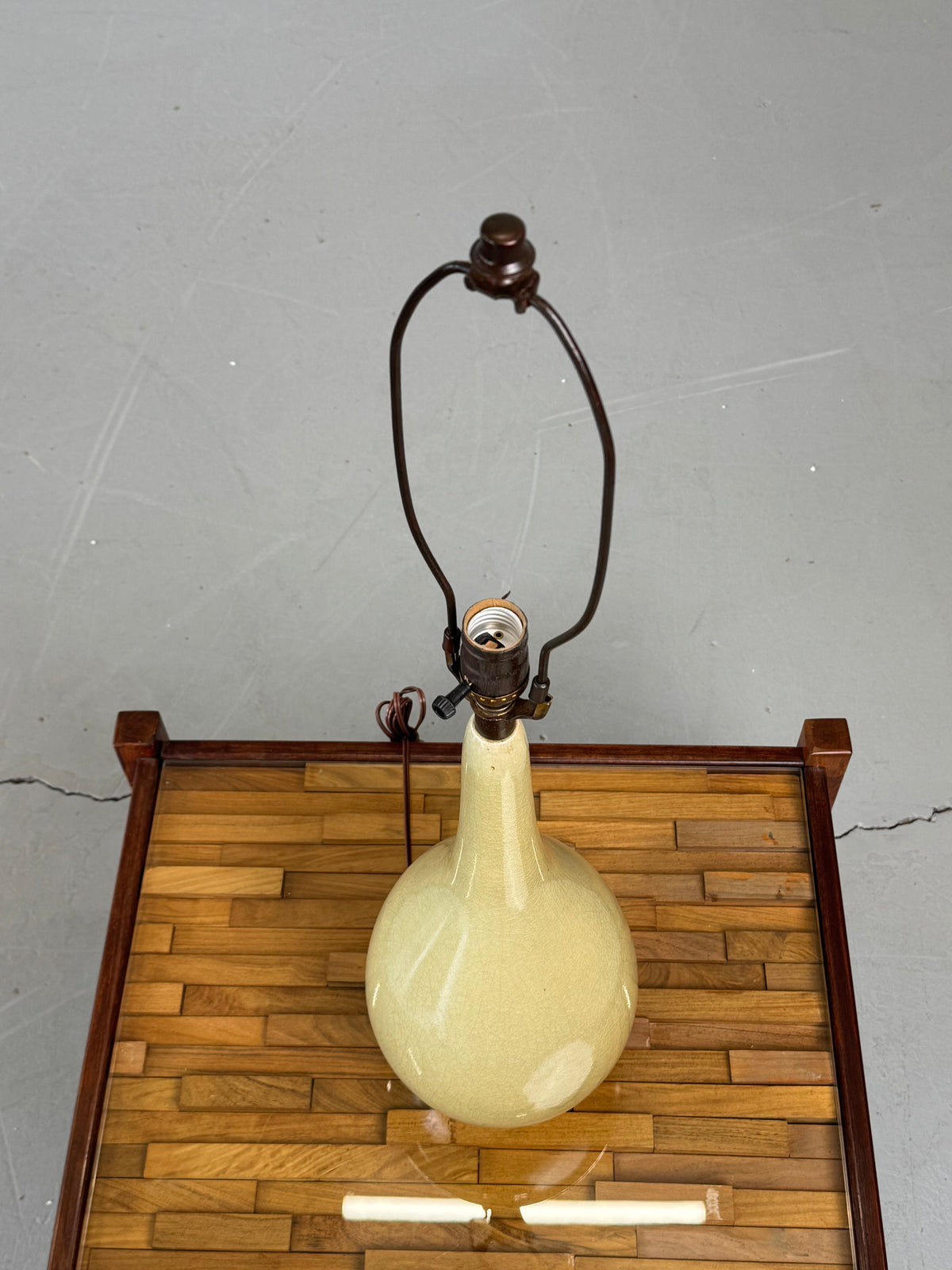 1960s Lotte Bostlund Teardrop Ceramic and Fiberglass Table Lamp, Canada.